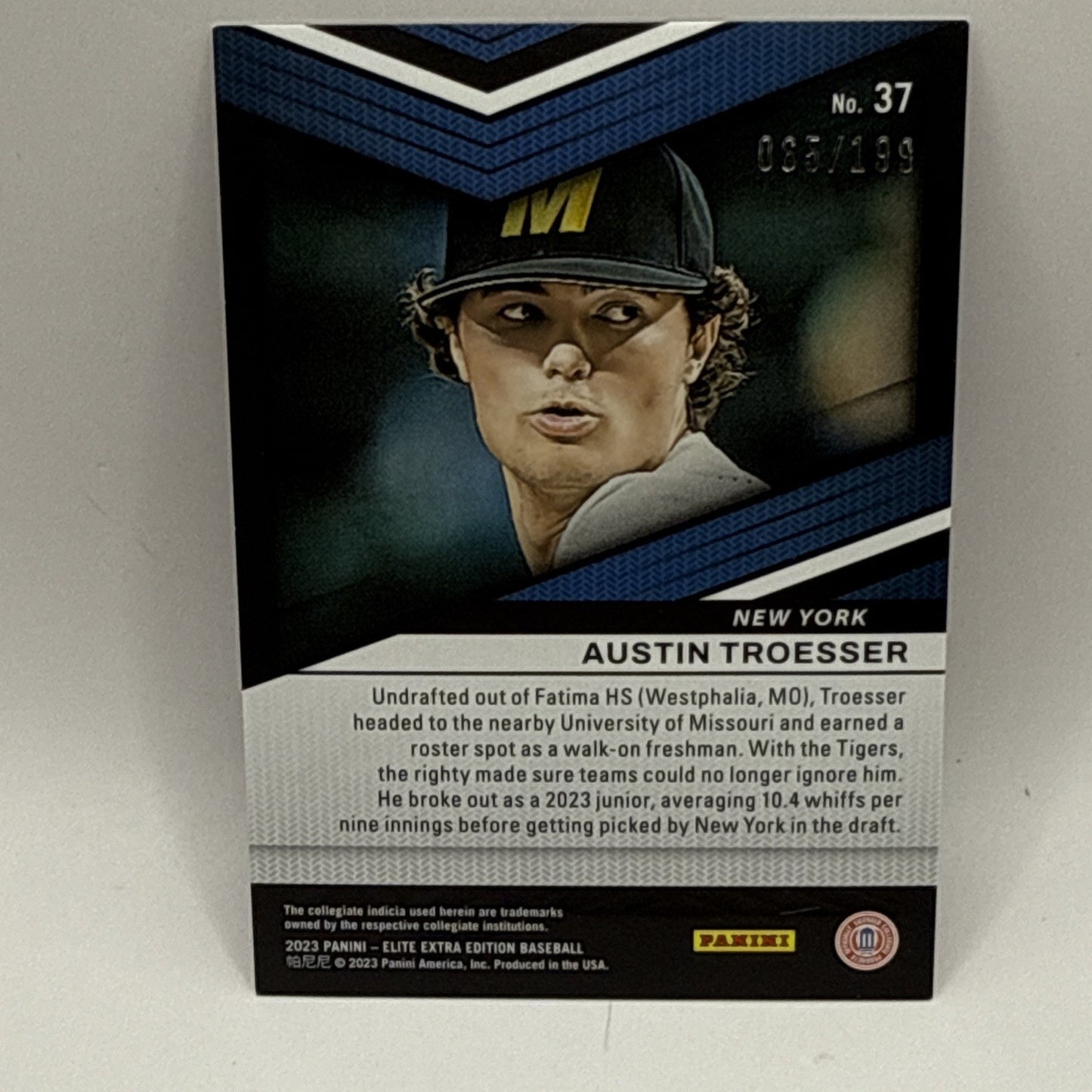 Austin Troesser 2023 Panini Elite Extra Edition #37 Status Insert Red /199 Mets