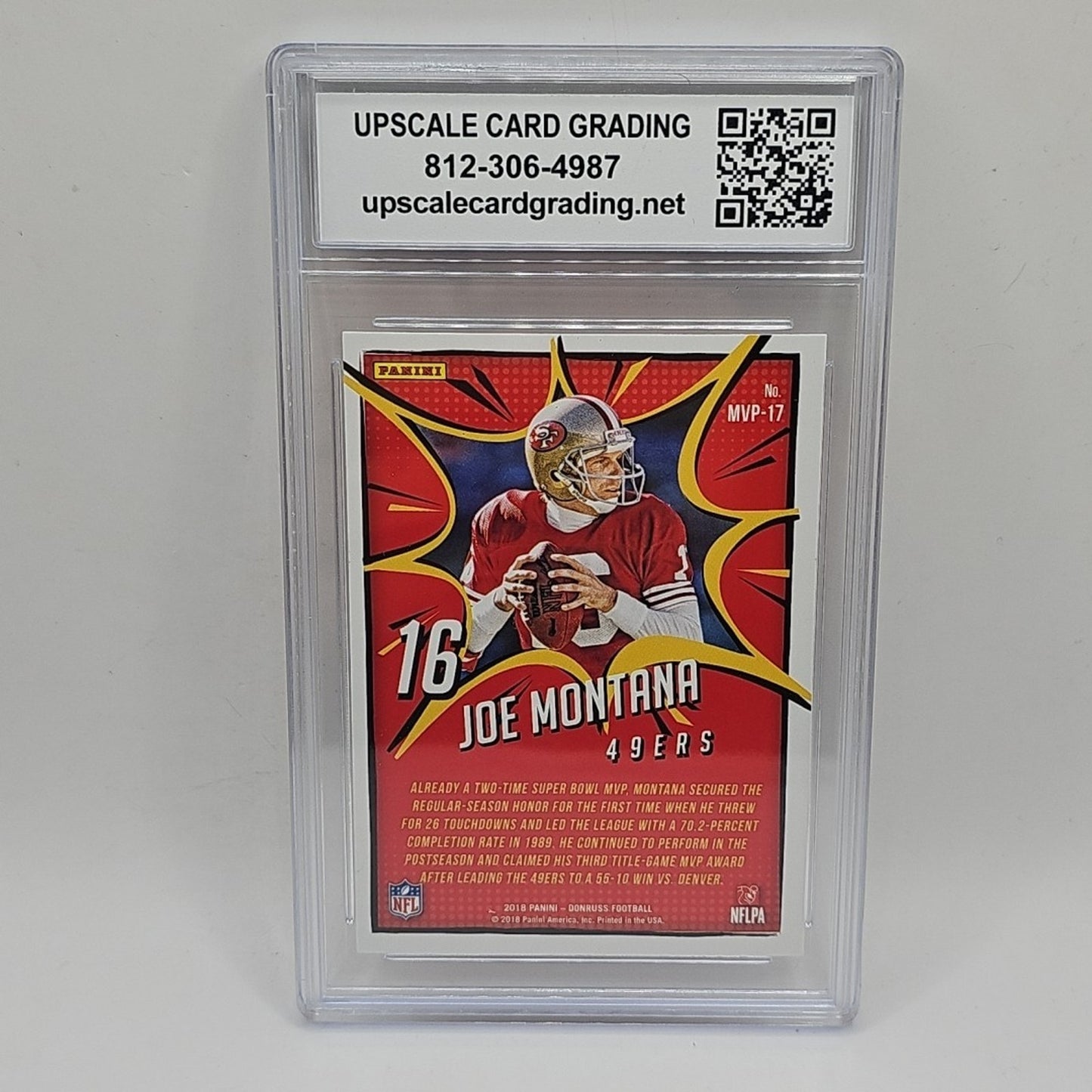 2018 Donruss #MVP-17 Joe Montana MVP NFL San Francisco 49ers Graded 9