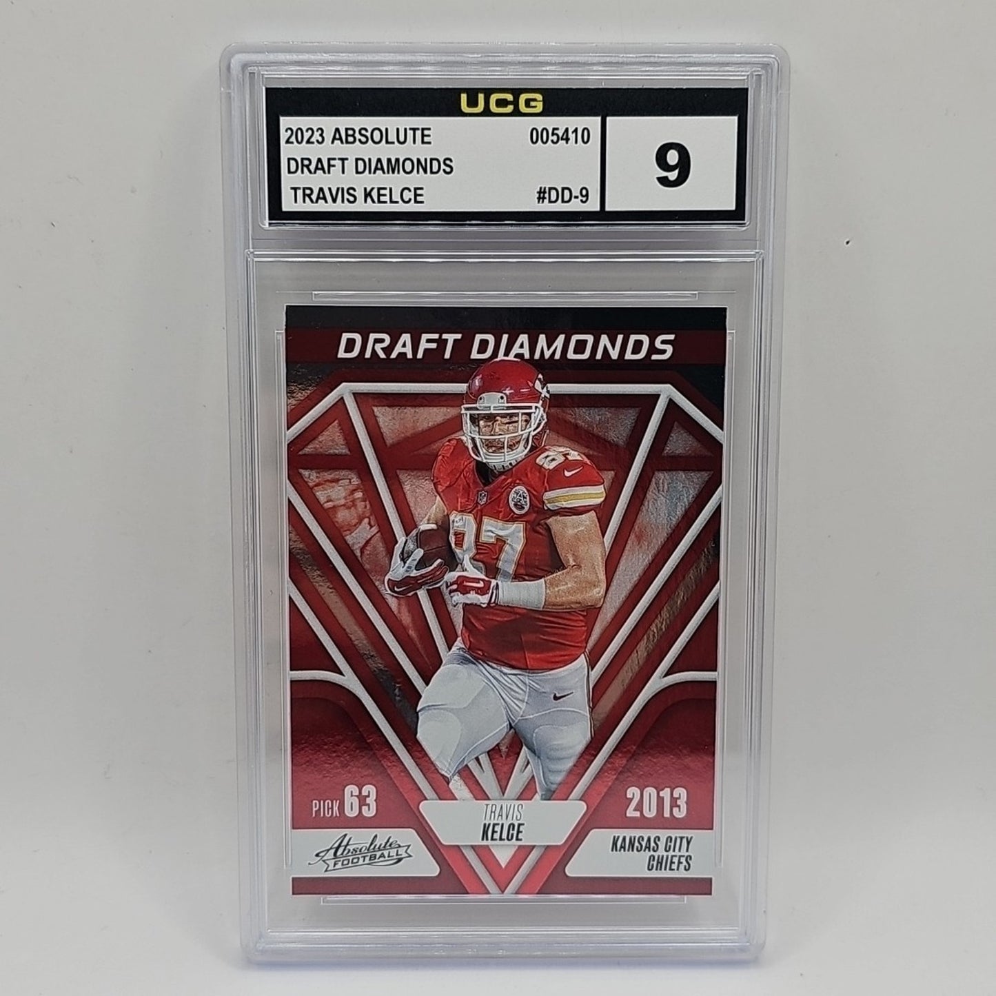 Travis Kelce | 2023 Panini Absolute Draft Diamonds Card #DD-9 CHIEFS Graded 9
