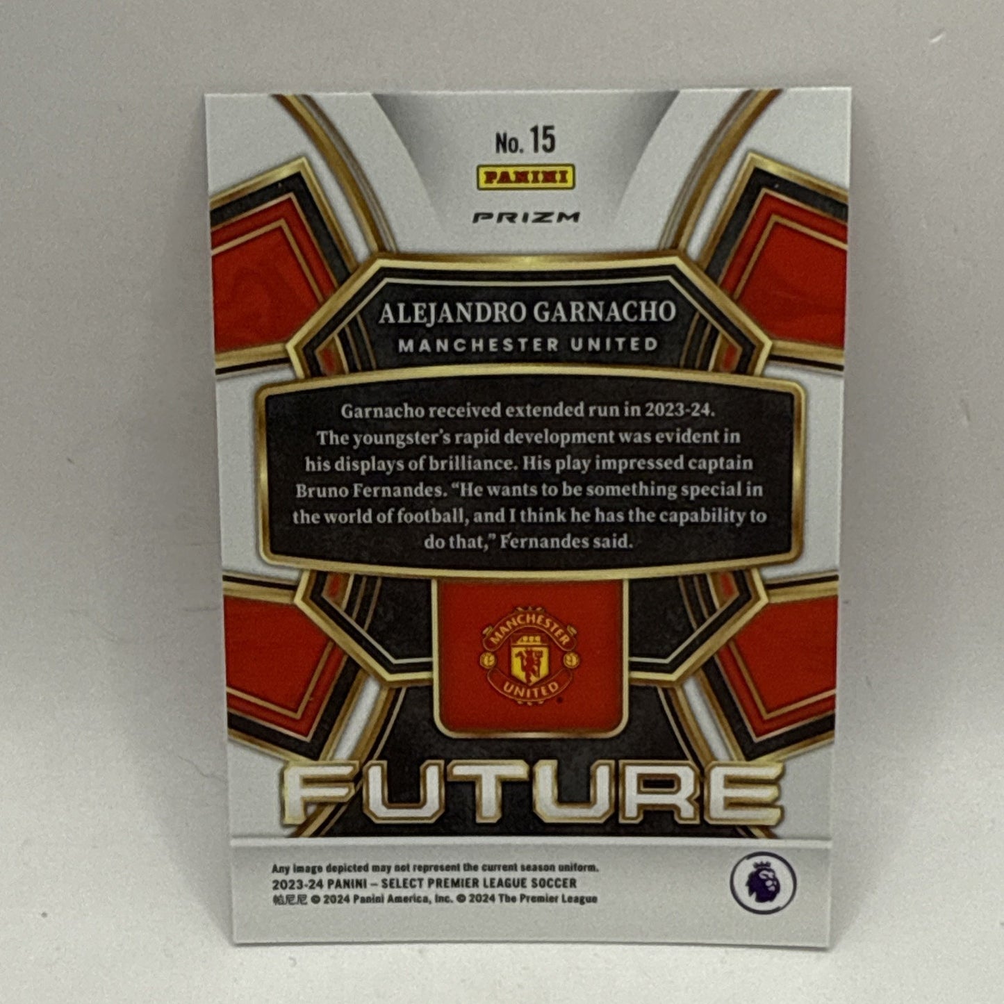 Alejandro Garnacho 2023-24 Panini Select PL- Select Future #15 Silver Prizm