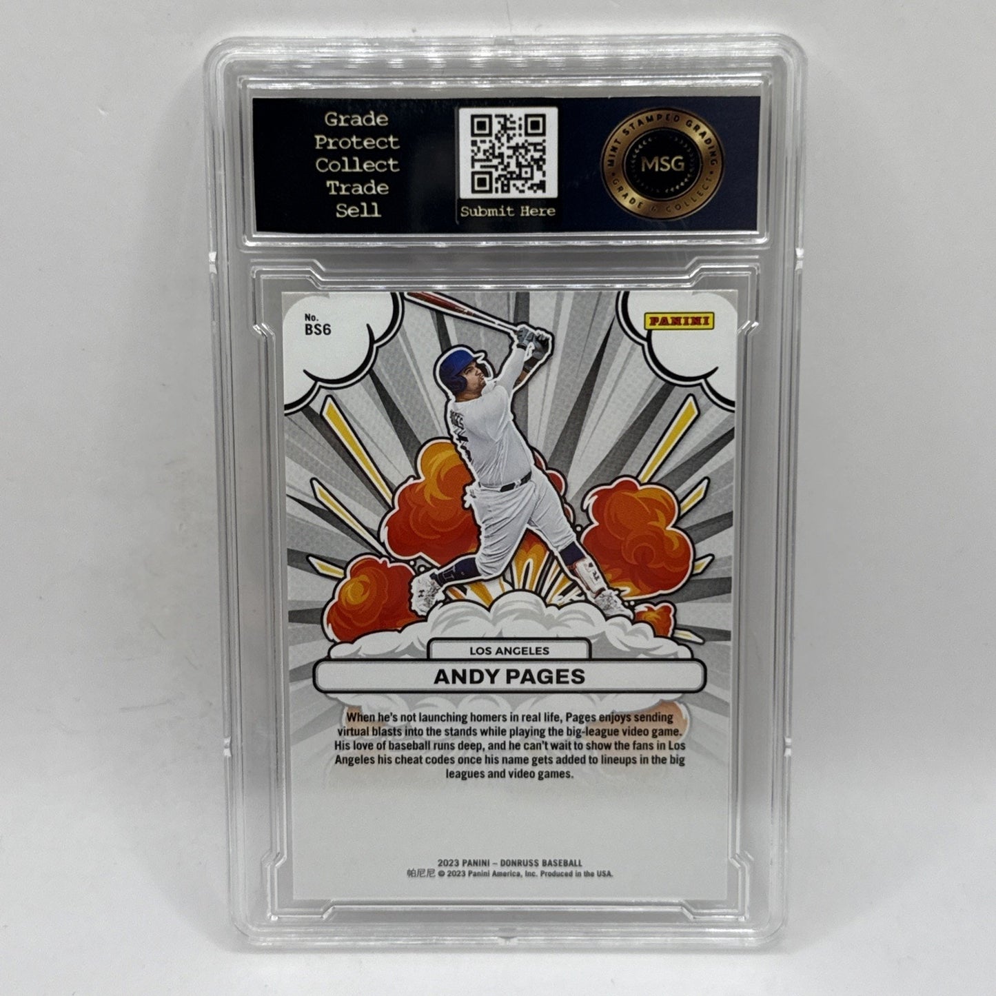 2023 Donruss Andy Pages Bomb Squad Silver Mojo Parallel Dodgers Graded 10 MLB