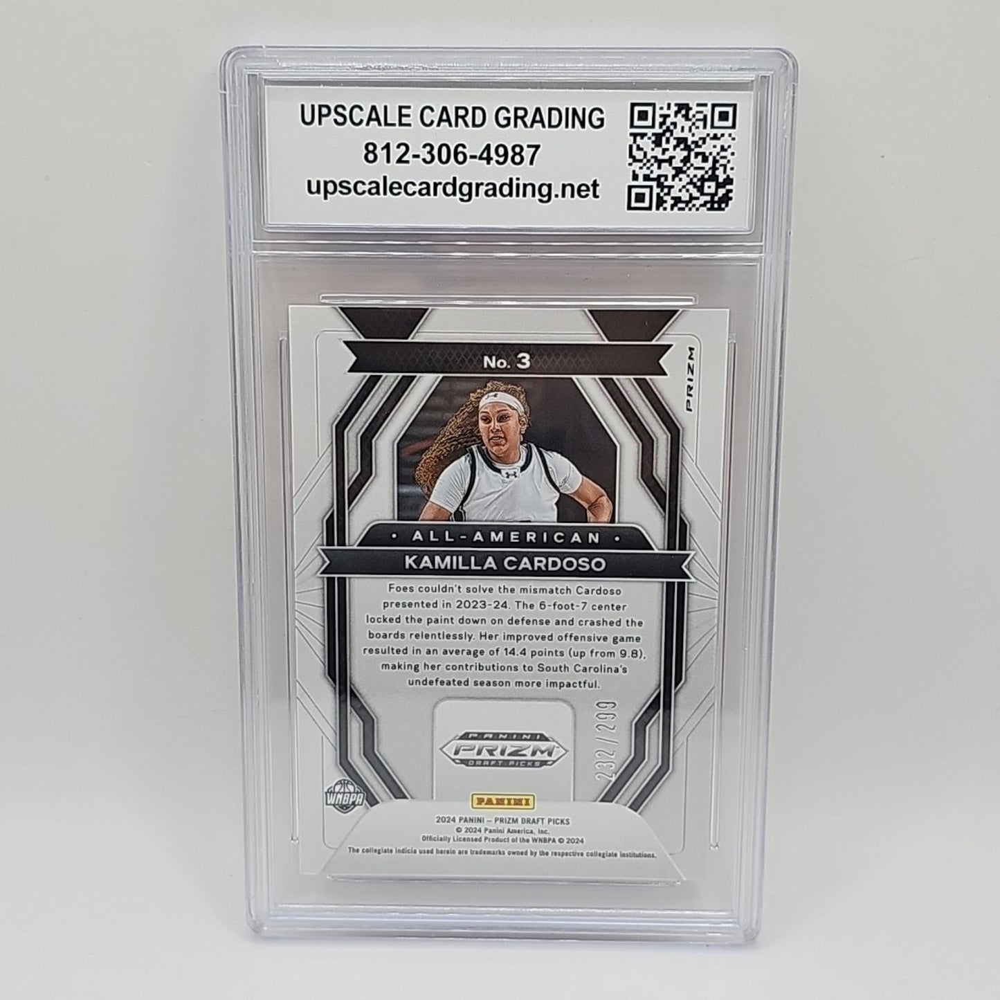 2024 Prizm Draft Picks All-American Red Pulsar #3 Kamilla Cardoso /299 Graded 10