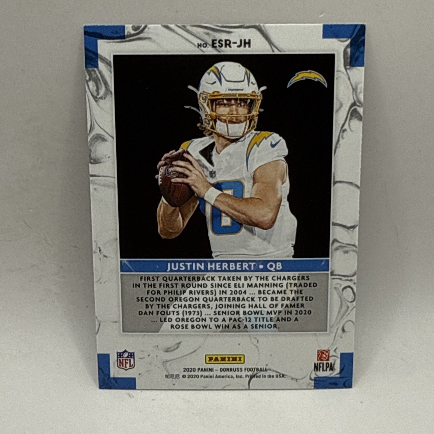 2020 Donruss #ESR-JH Justin Herbert Elite Series Rookies NFL Chargers Card