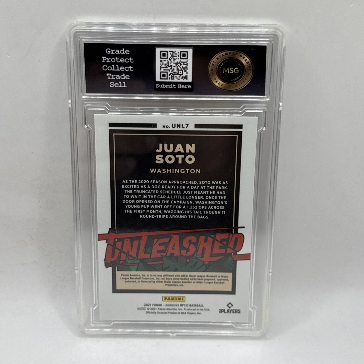 Juan Soto Unleashed 2021 Panini Donruss Optic Baseball #UNL7 Washington Graded