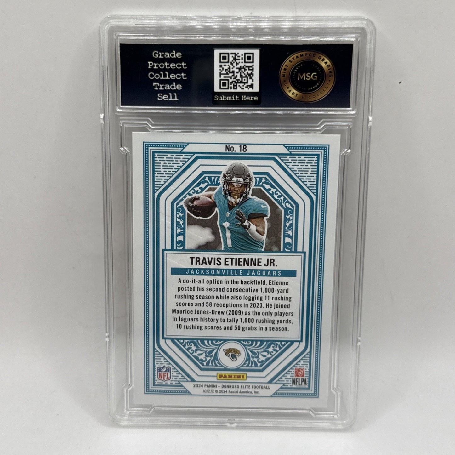 2024 Panini Donruss Elite Travis Etienne Jr. Elite Deck #18 Jaguars Graded 10