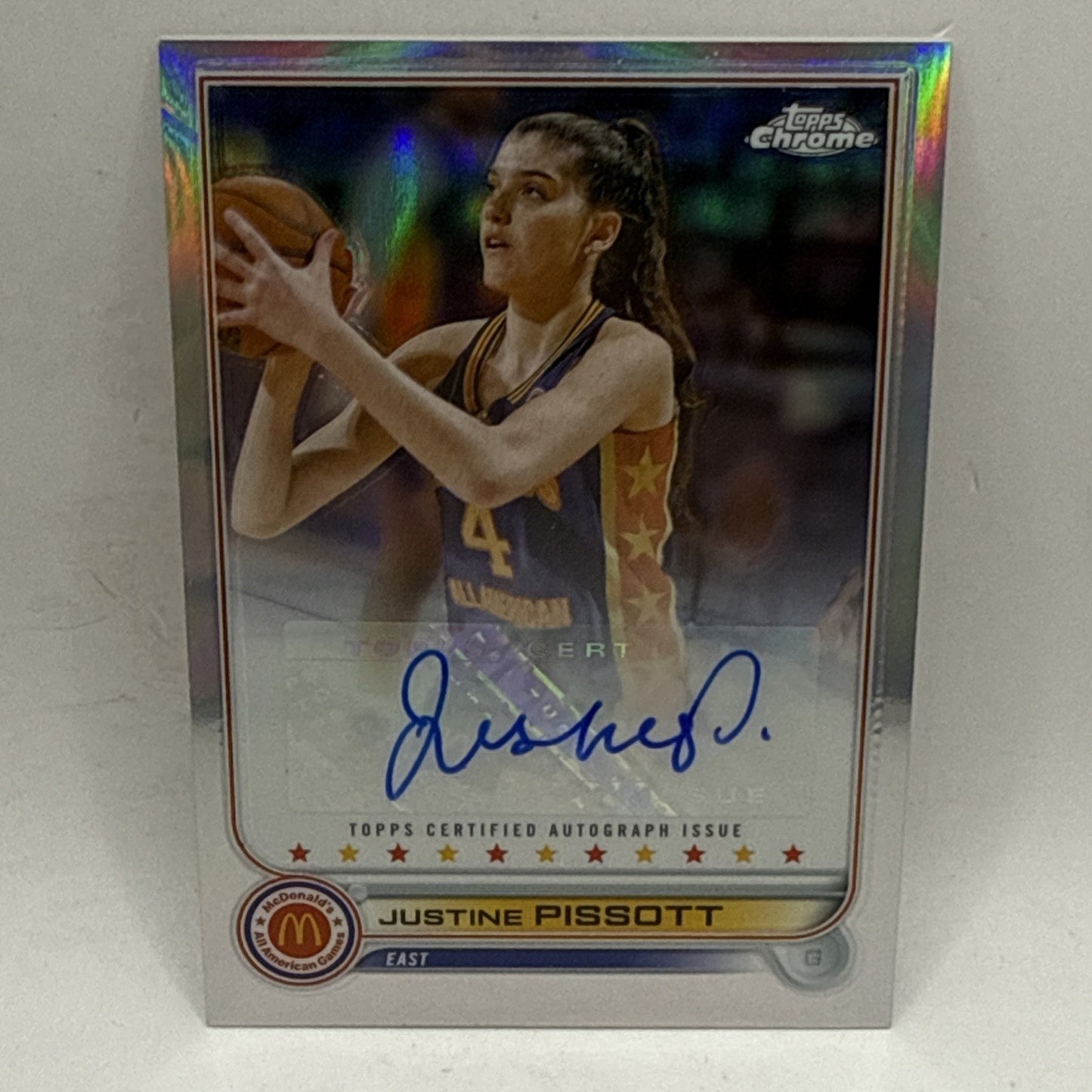 2022 Topps Chrome McDonald's A/A - #CA-JP Justine Pissott REFRACTOR Auto