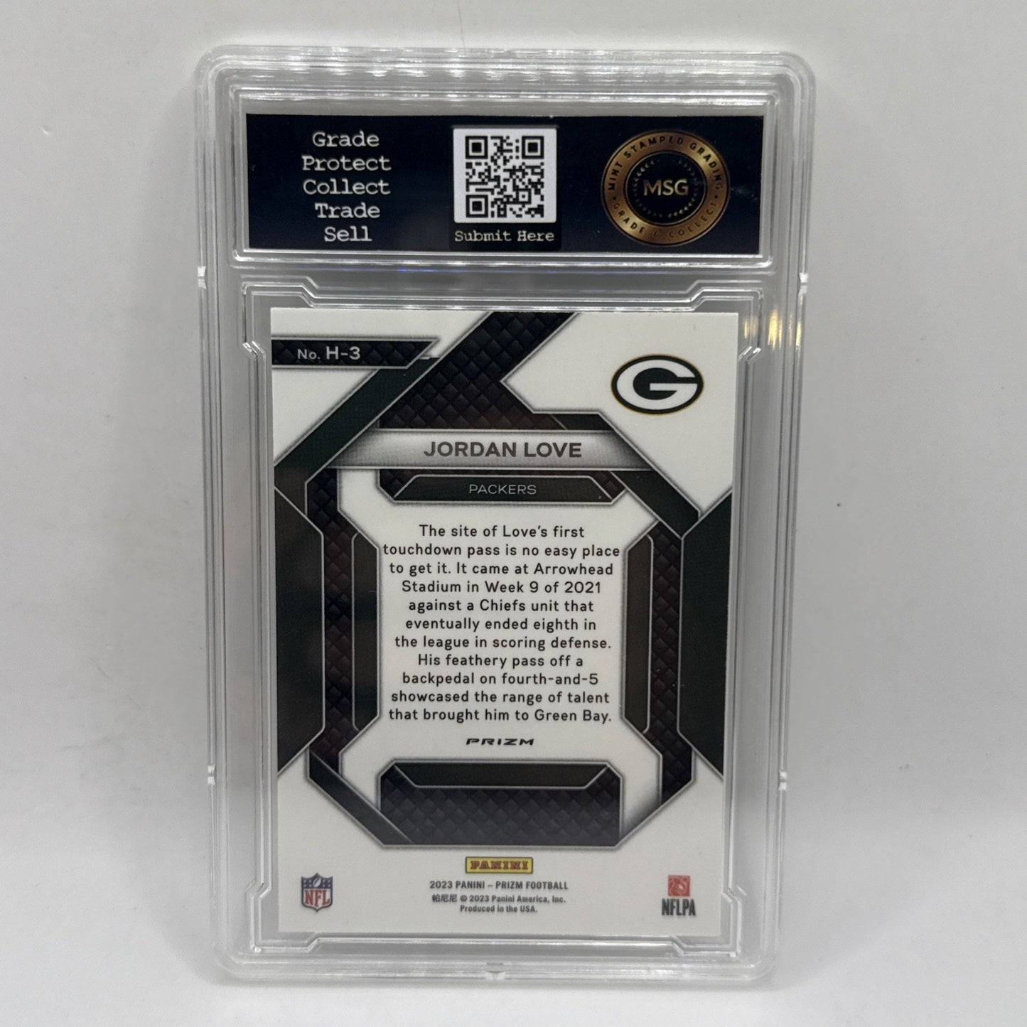 2023 Panini Prizm Jordan Love Green Wave Emergent Prizm #H-3 Graded 9 Mint NFL