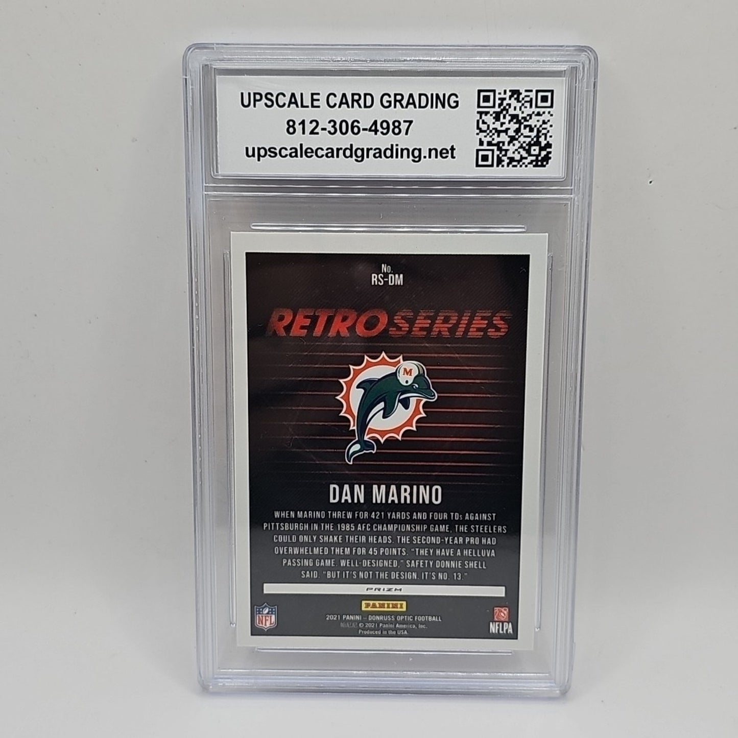 2021 Donruss Optic Retro Series Silver Dan Marino Miami Dolphins Graded 9 NFL