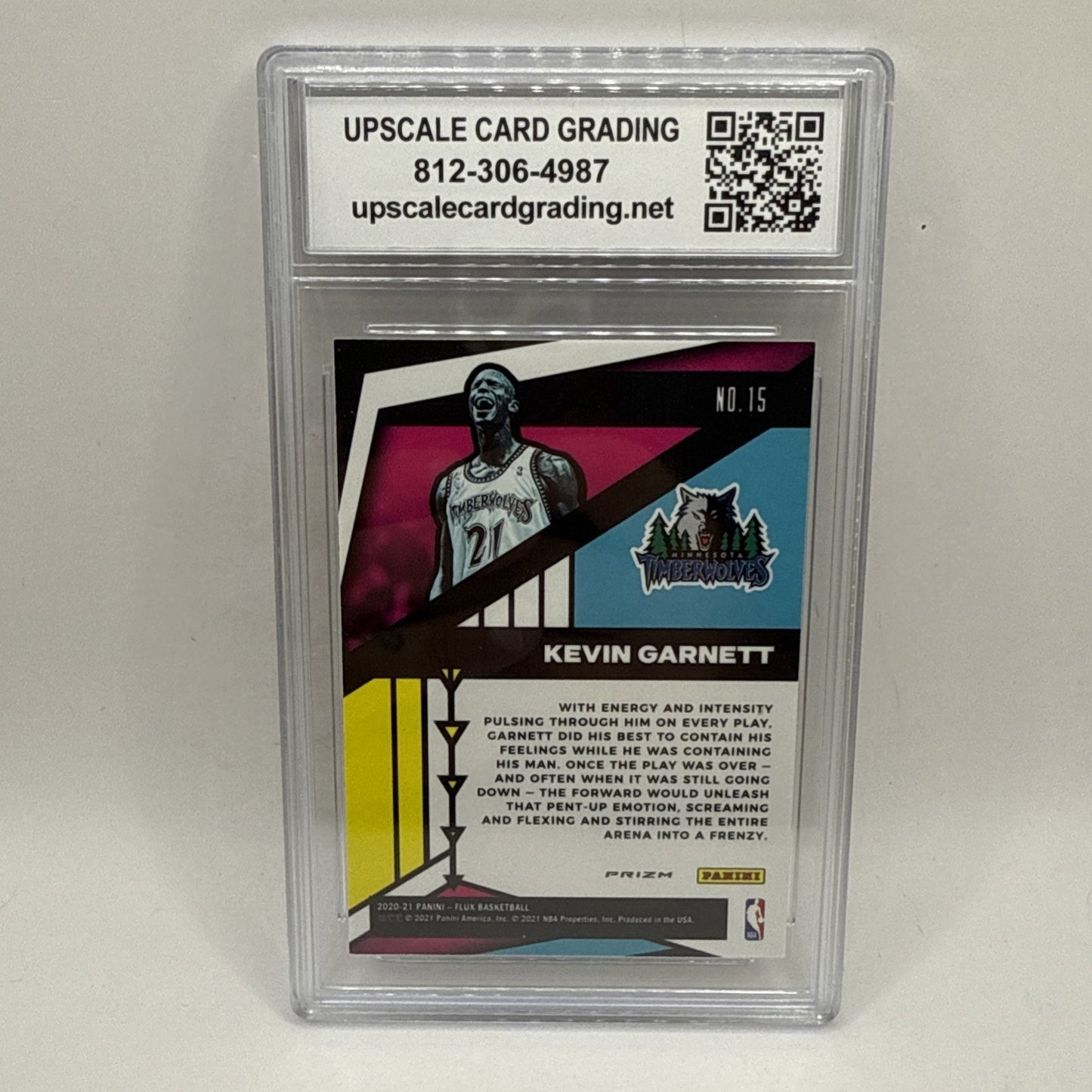 2020-21 Panini Flux Kevin Garnett Flux Appeal Silver Holo Timberwolves Graded 8