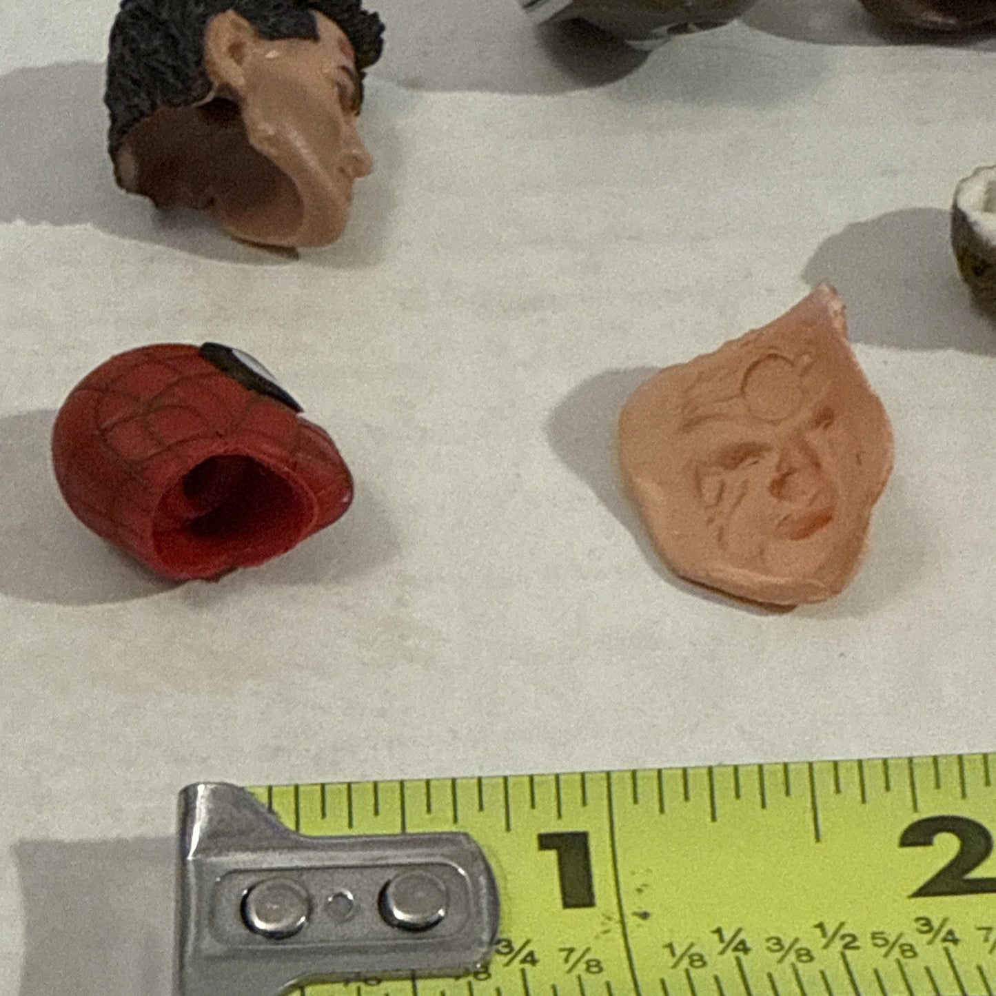 Lot Of Toy Action Figure Heads & Masks - Spider-Man, Mike Tyson, Joker, Drake