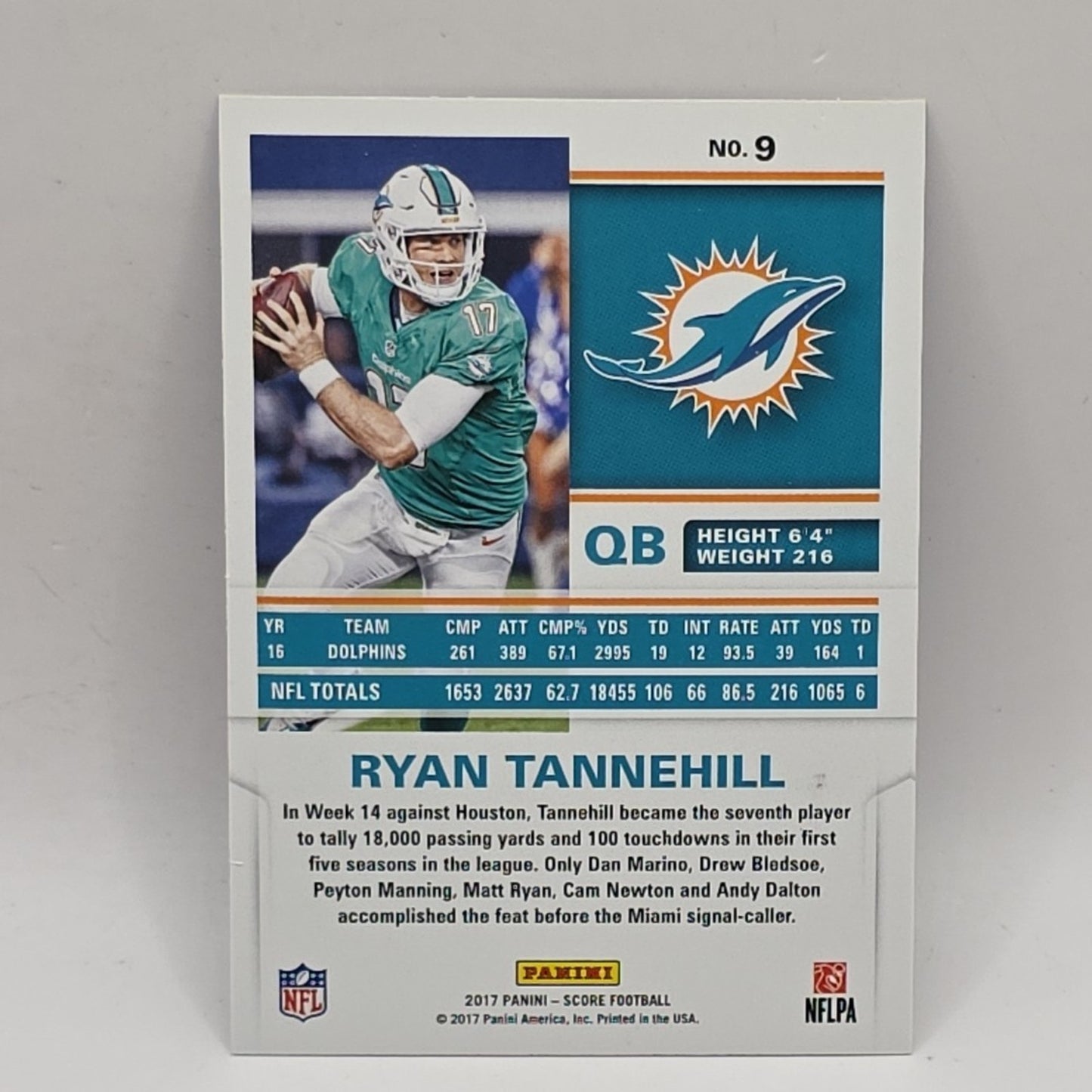 2017 Panini - Score Artists Proof /35 NFL Miami Dolphins Football Card QB