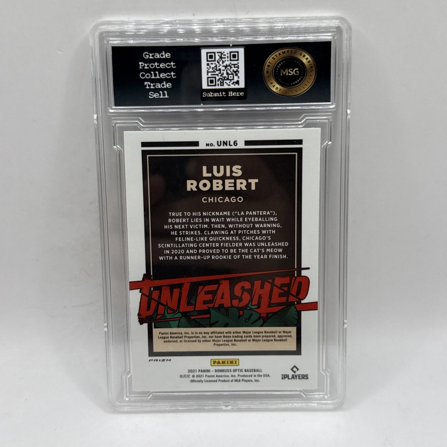 2021 Panini Donruss Optic - Unleashed Luis Robert #UNL6 Graded 9 Mint MLB Card