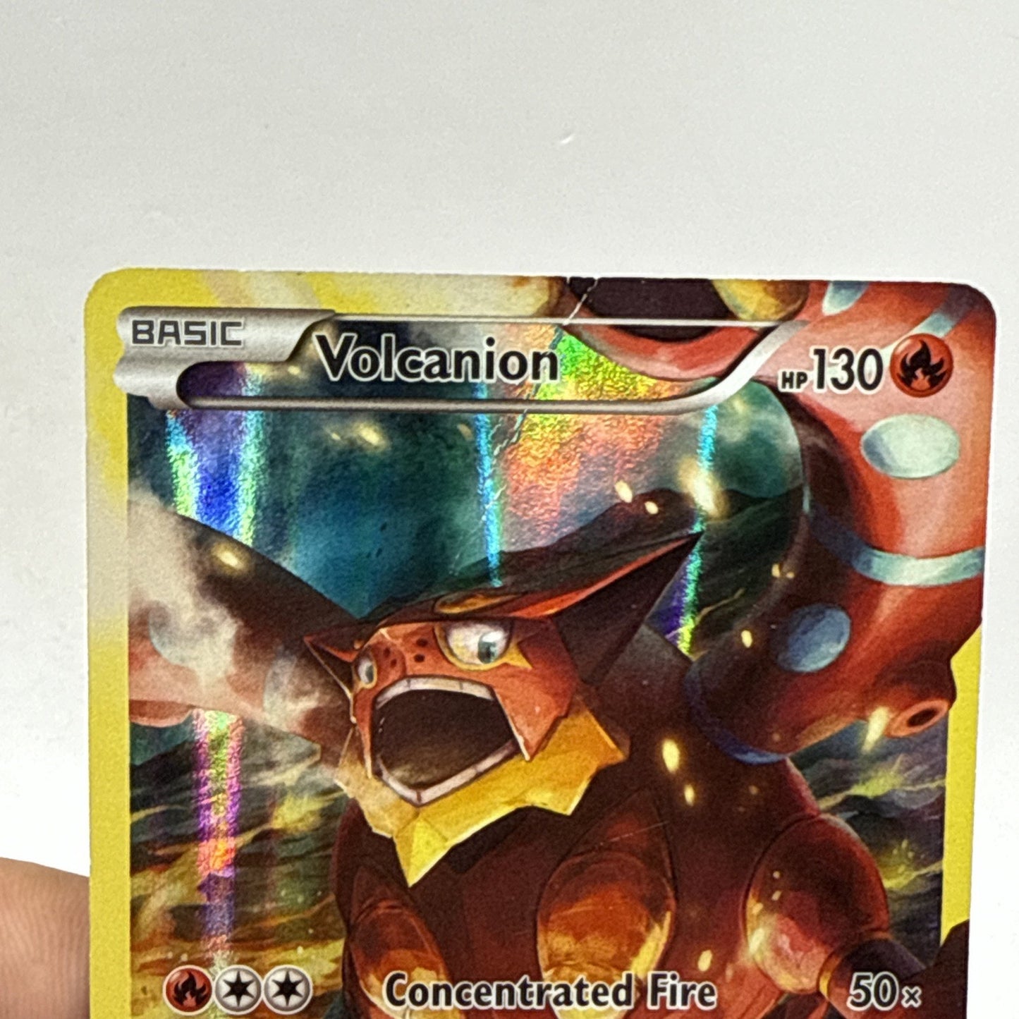 Pokémon TCG Volcanion XY XY185 Holo Black Star Promo Collectible Card HP DMG
