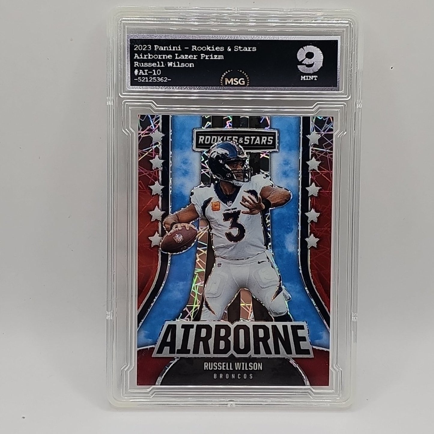 2023 Panini Rookies & Stars Airborne Red Lazer Prizm Russell Wilson Denver