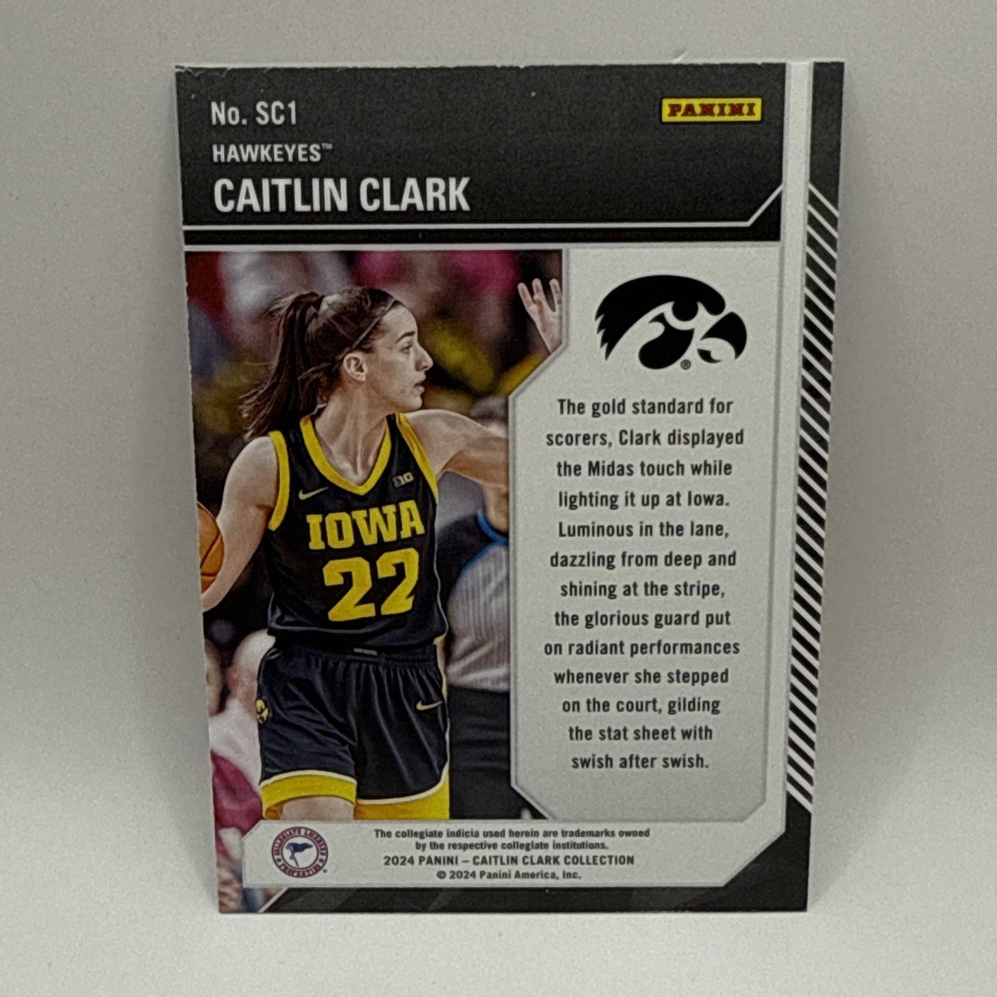 2024 Panini Caitlin Clark Collection School Colors Card - Indiana Fever WNBA