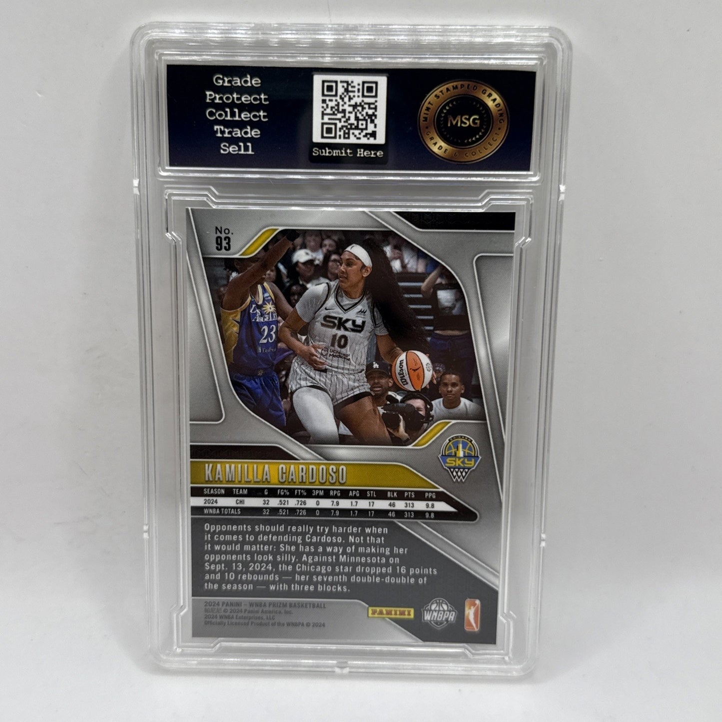 Sale Kamilla Cordoso RC 2024-25 WNBA Prizm Basketball Graded 9 Mint