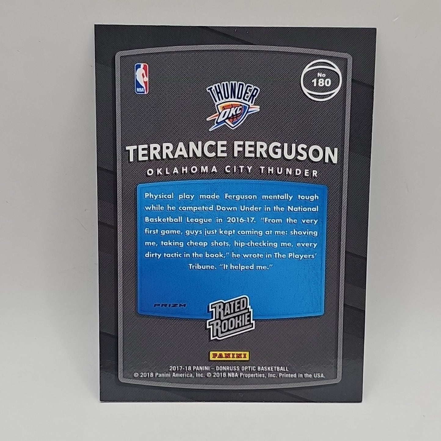 2017-18 Donruss Optic Blue Velocity #180 Terrance Ferguson RR Rookie Thunder