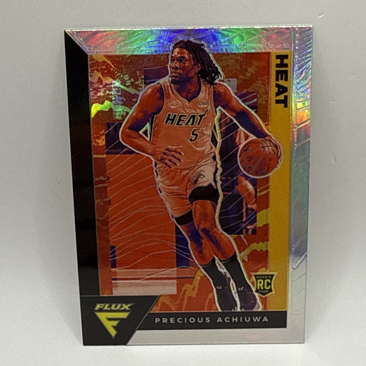 Precious Achiuwa 2020-21 Panini Flux Silver Prizm Rookie #218 Parallel Heat NBA