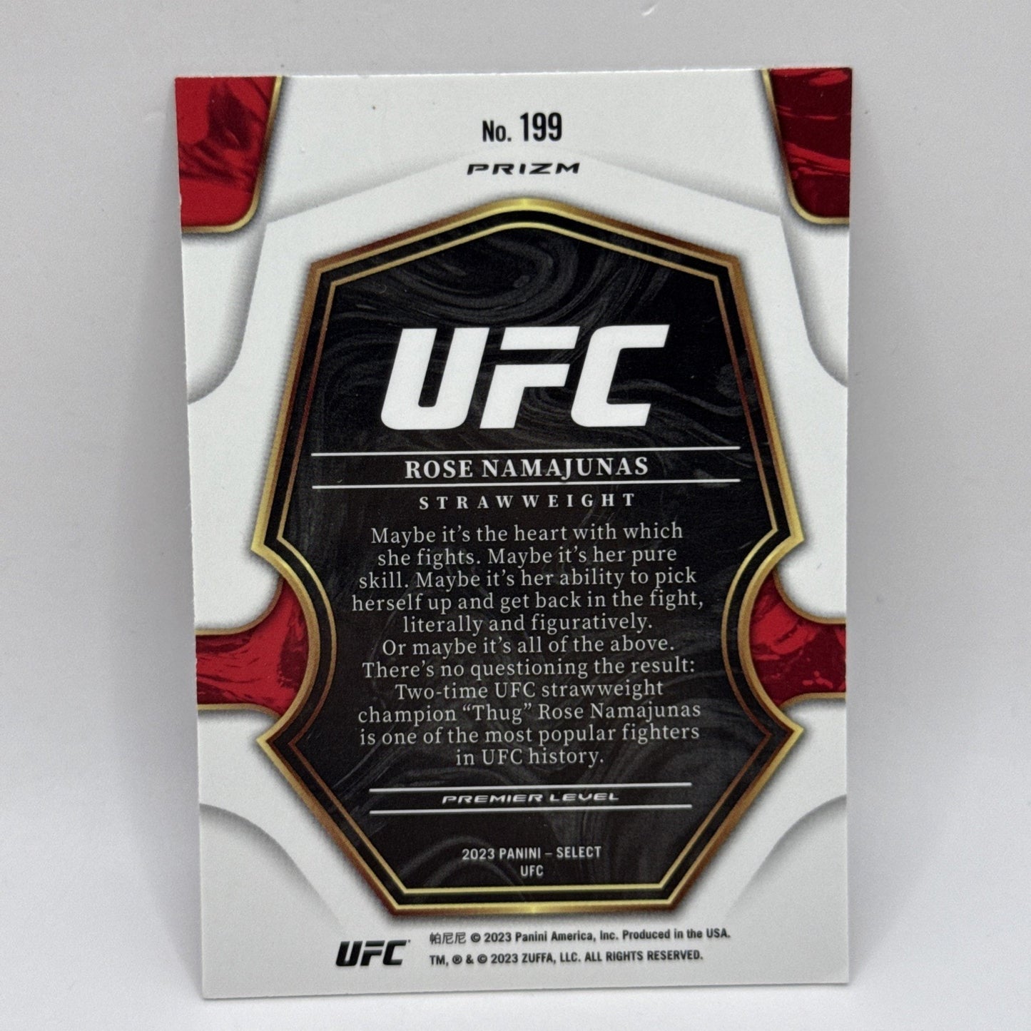 2023 Panini Select Ufc Rose Namajunas Disco Prizm Premium Level