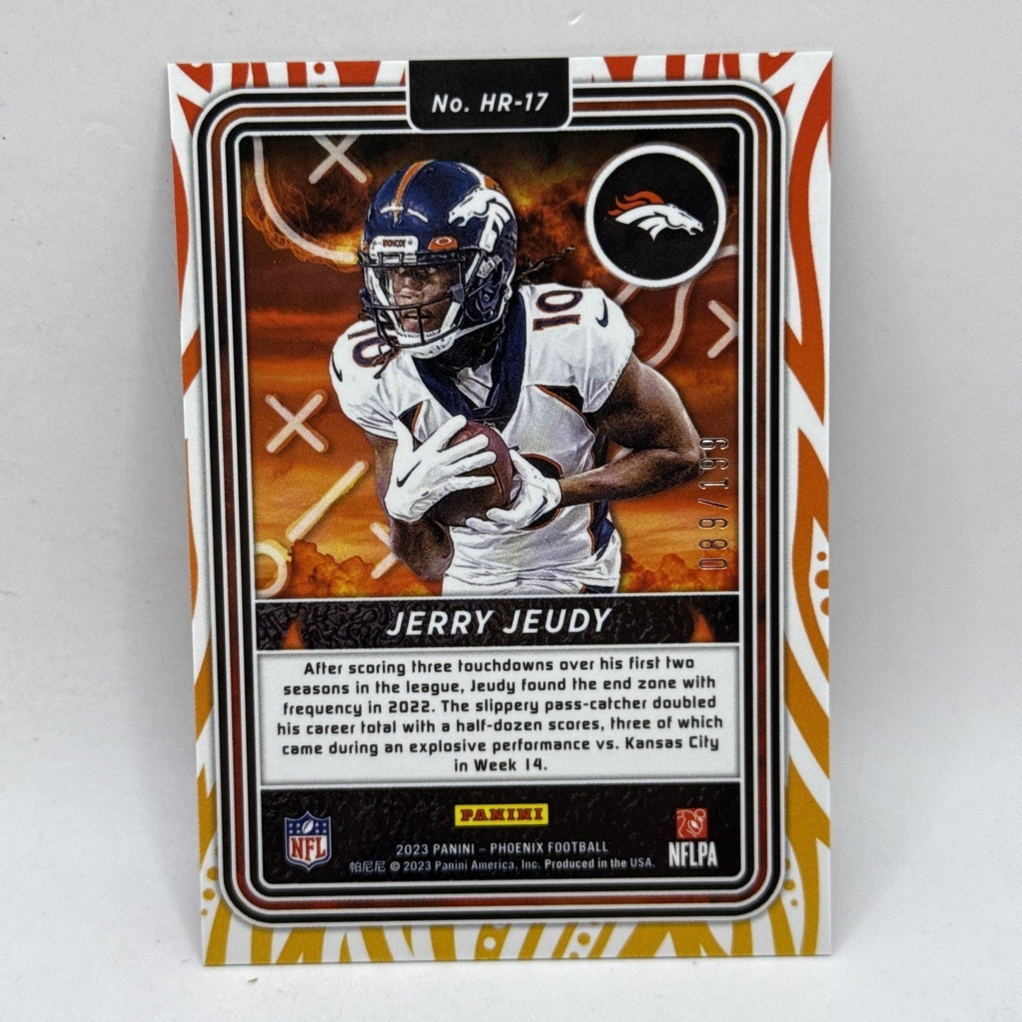 2023 Phoenix Football Jerry Jeudy Hot Routes Red /199 NFL Denver Broncos Card