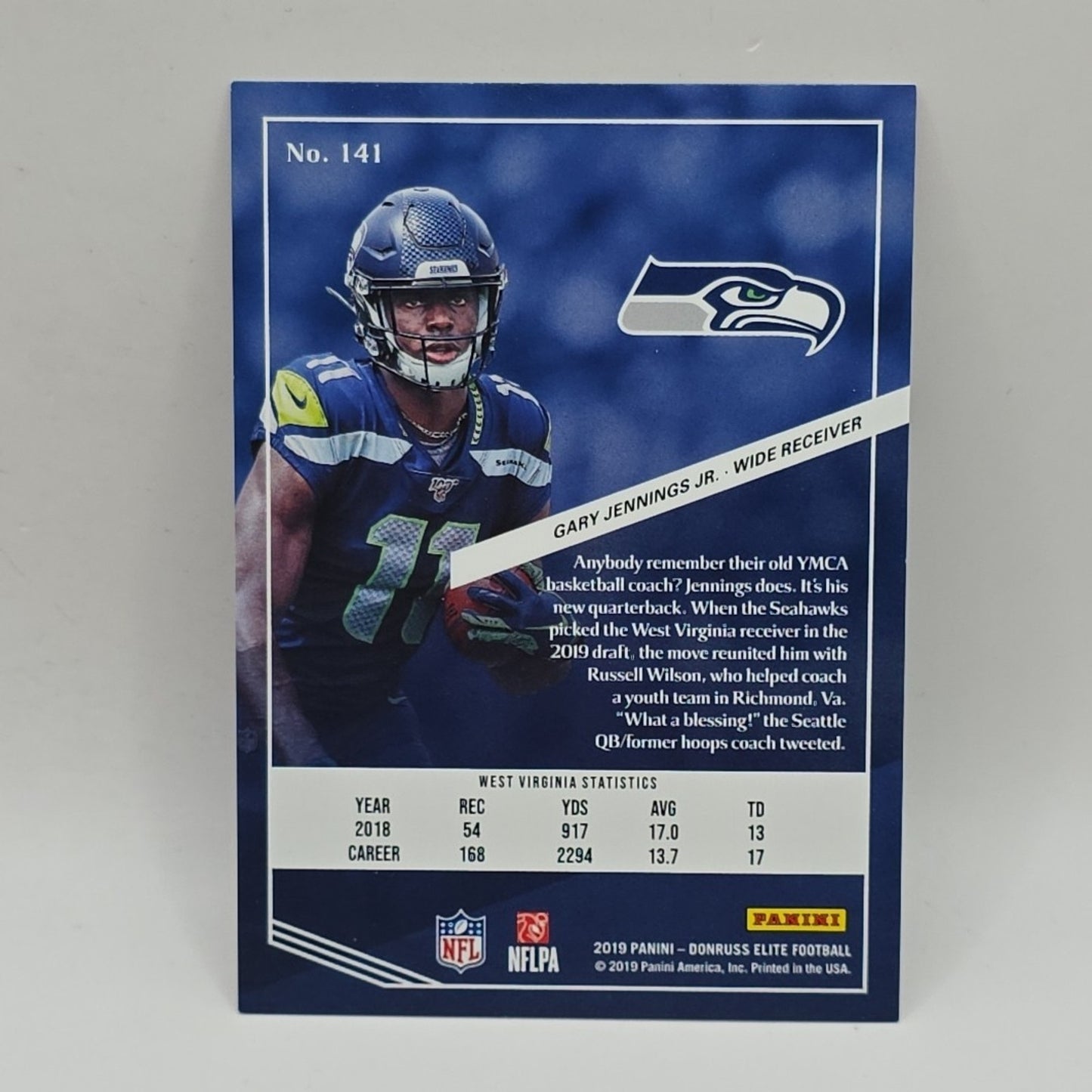 2019 Panini Donruss Elite Football Gary Jennings Jr. #141 /99 NFL Seahawks