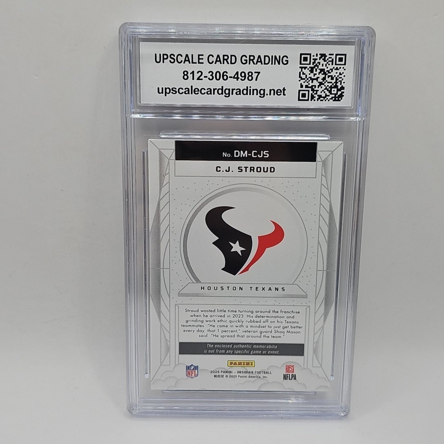 C.J. STROUD 2024 Panini Obsidian Dusk Memorabilia #DM-CJS Texans Graded 10
