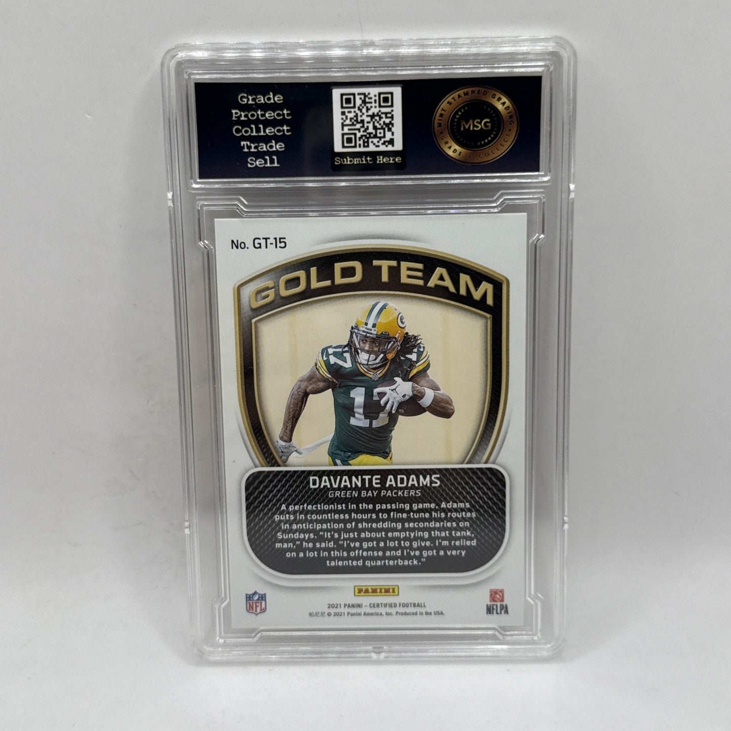 2021 Panini Certified Football Davante Adams Gold Team Mirror Gold /249 Graded 9