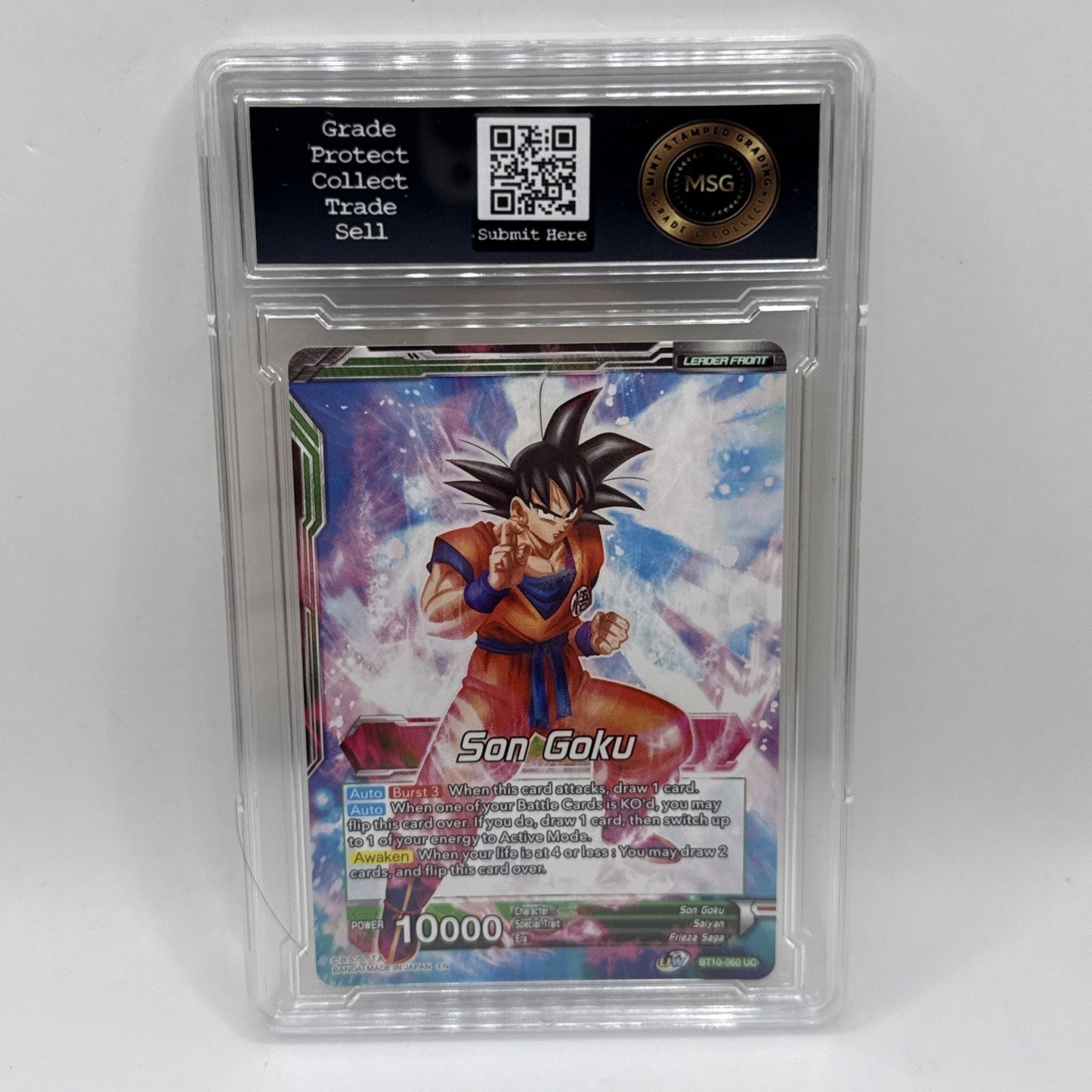 2022 Dragon Ball Z TCG BT10-060 UC Ferocious Strike SS Son Goku Graded 10 Gem