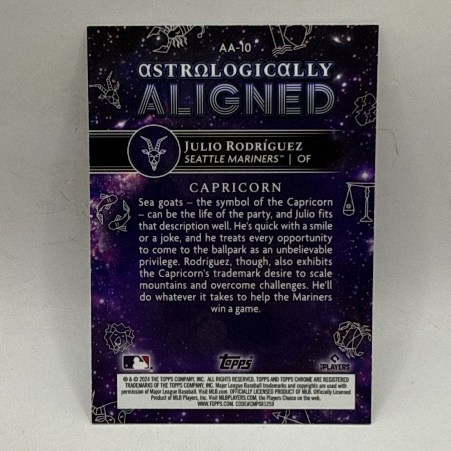 Julio Rodriguez 2024 Topps Chrome Cosmic Astrologically Aligned Refractor #AA-10
