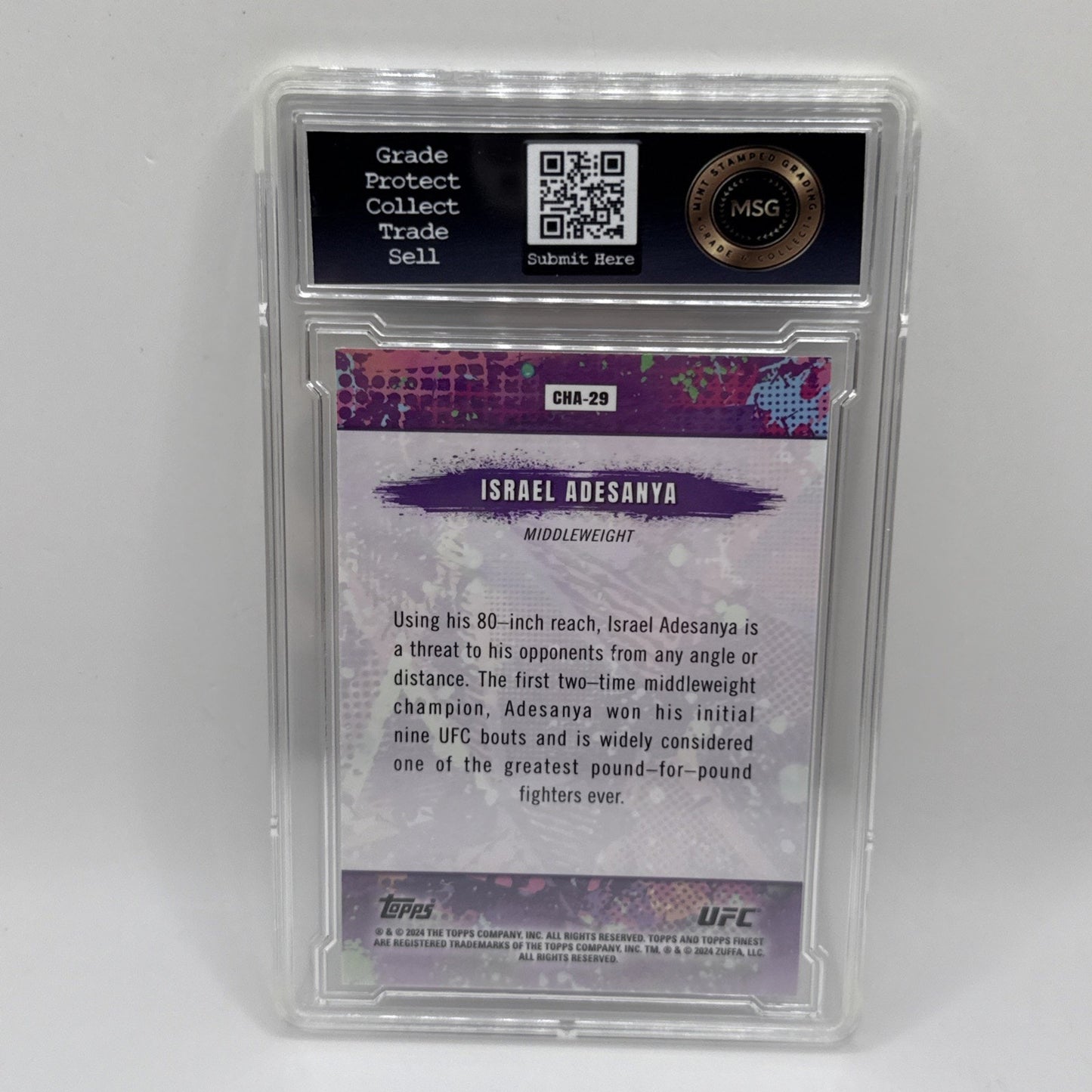 2024 Topps Finest UFC - Chaos Israel Adesanya #CHA-29 Graded 10 Gem Mint