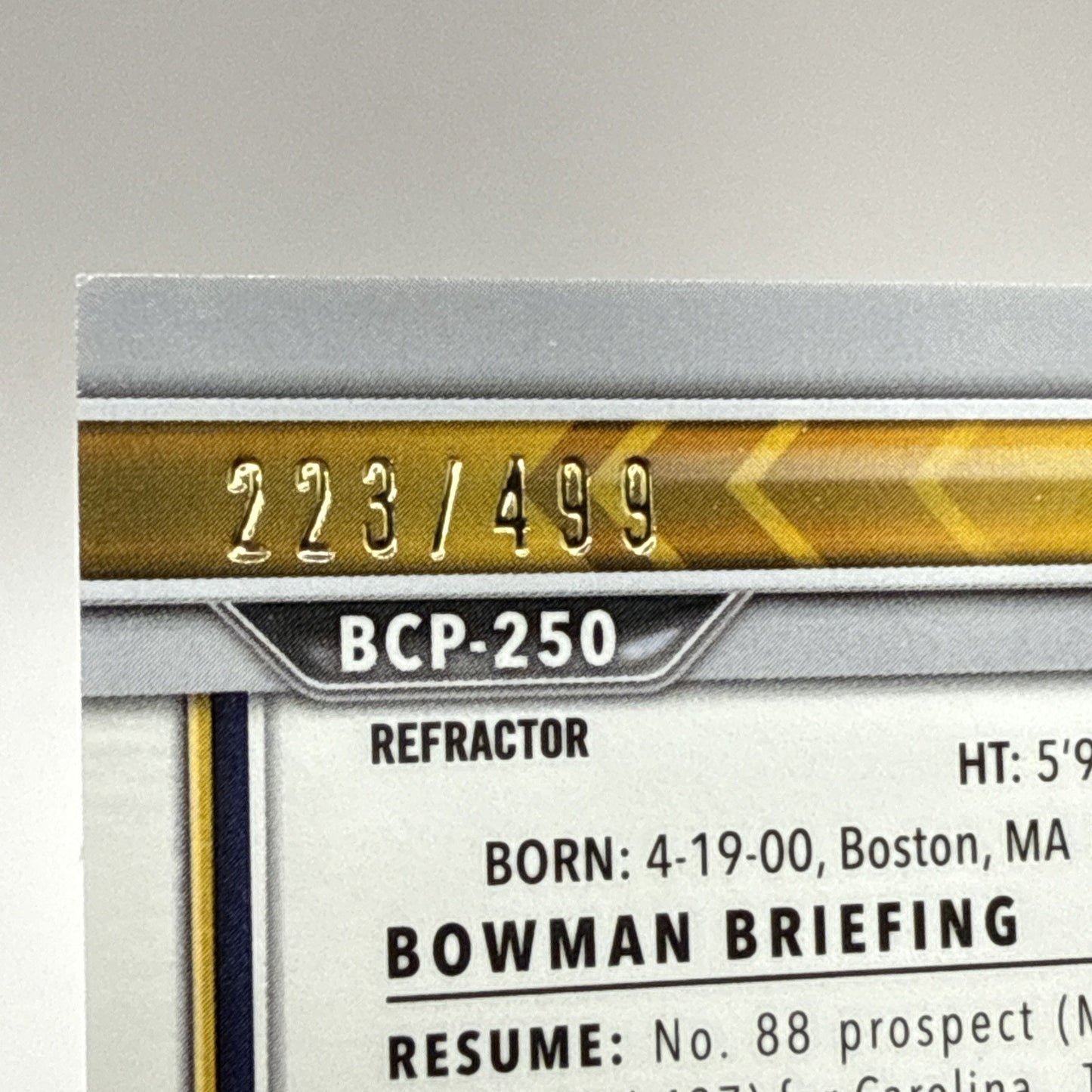2022 Bowman Chrome Sal Frelick /499 Refractor #BCP-250 MLB Brewers