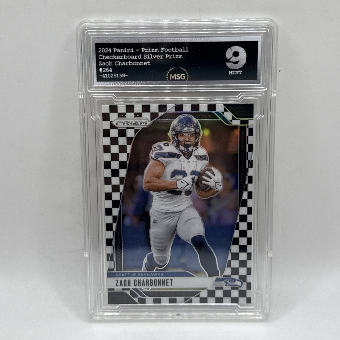 2024 Panini Prizm - Zach Charbonnet #264 Black & White Checker Prizm Graded 9