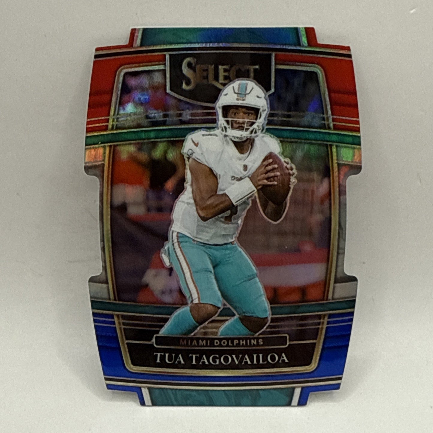 Tua Tagovailoa 2021 Panini Select - Concourse Red & Blue Prizm Die-Cut #22 NFL