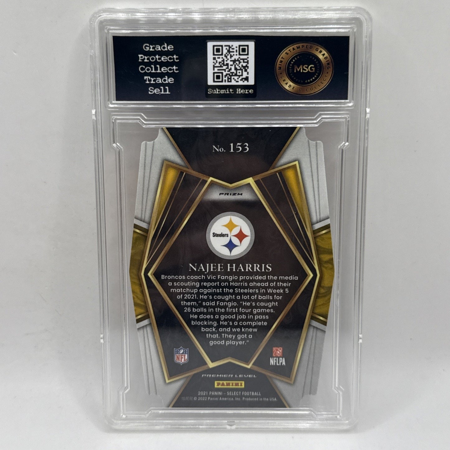 2021 Panini Select Najee Harris RC #153 Red and Blue Prizm Die Cut Steelers