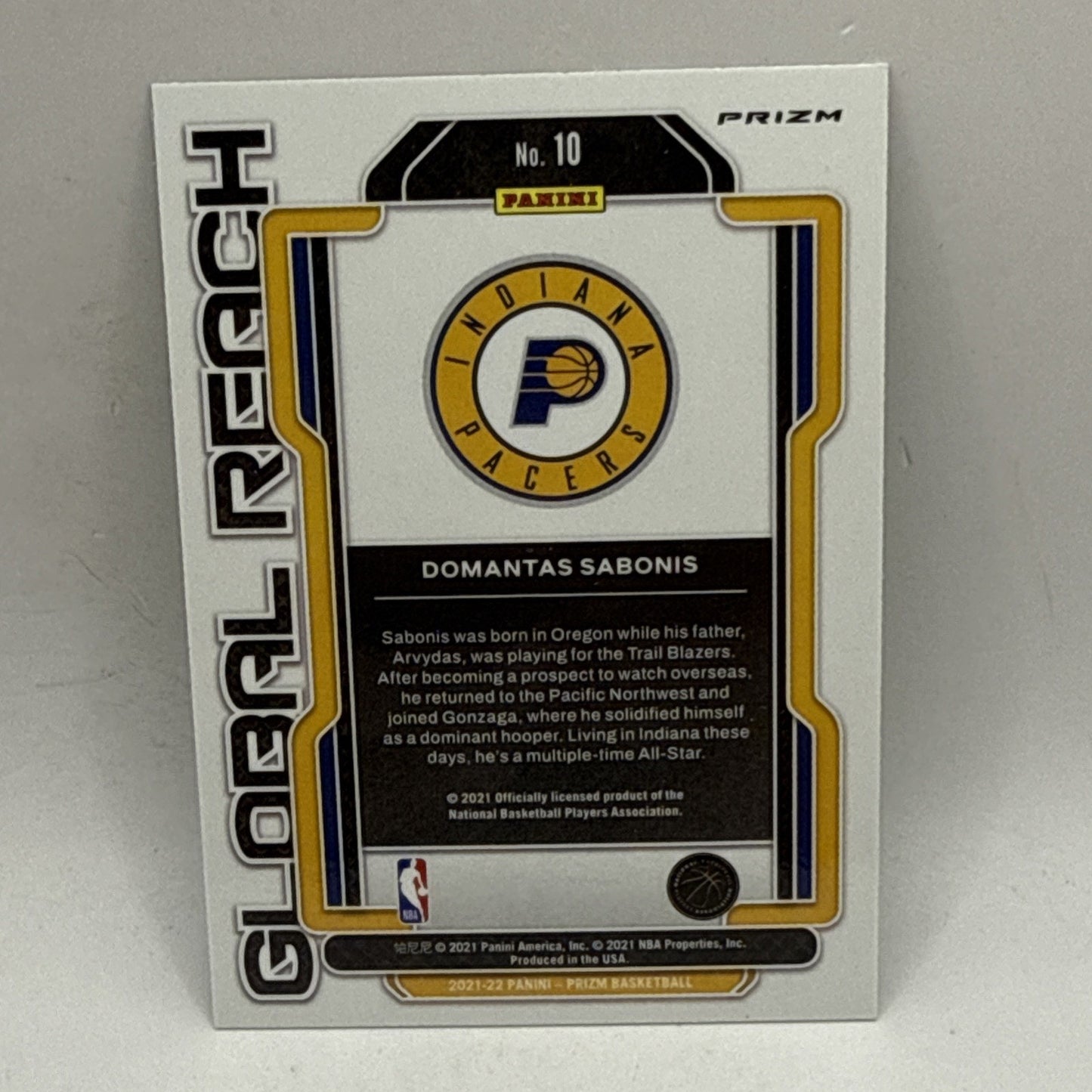 2021-22 Panini Prizm - Global Reach Domantas Sabonis #10 Green Prizm NBA