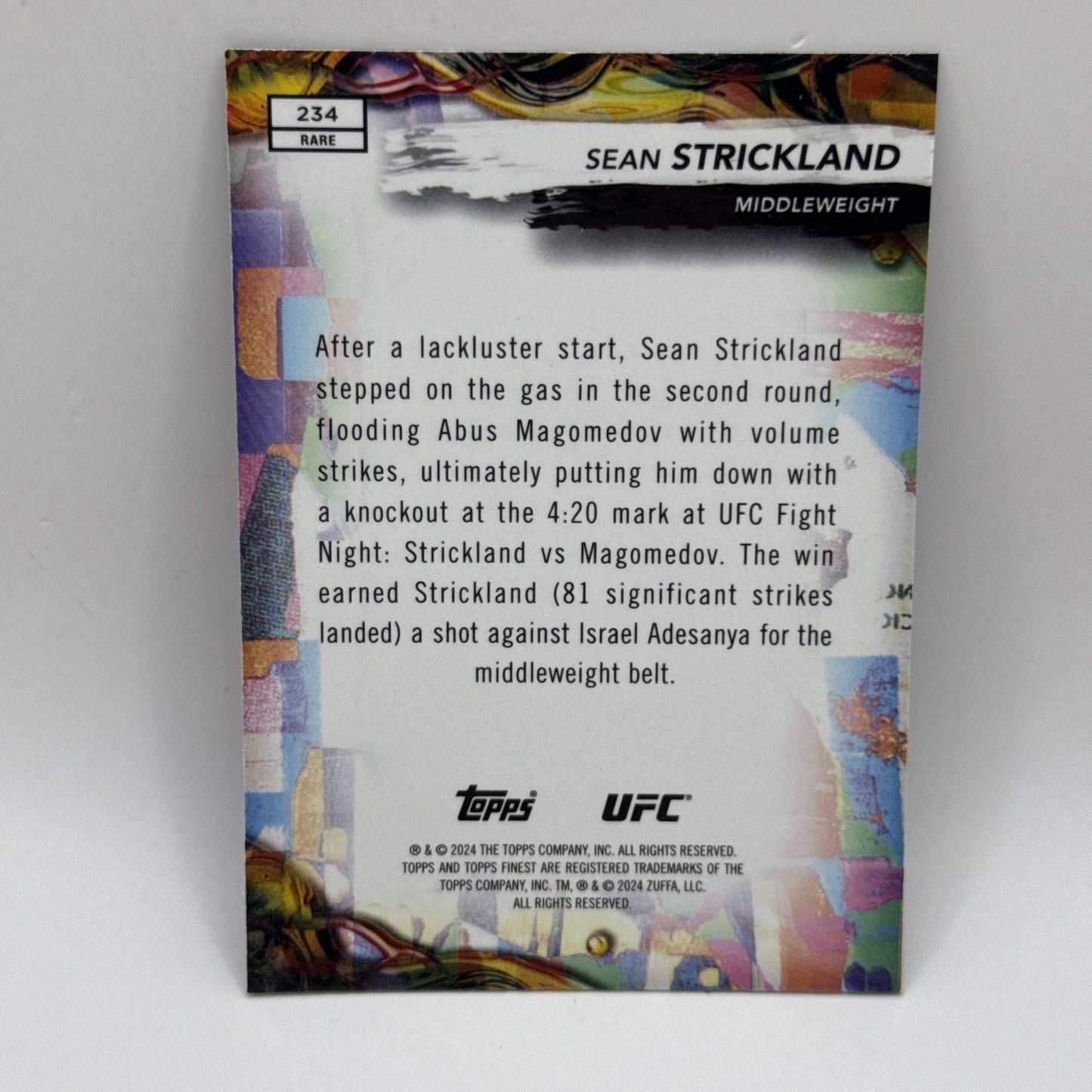 2024 Topps Finest UFC - Rare Sean Strickland #234 Red Shimmer Refractor