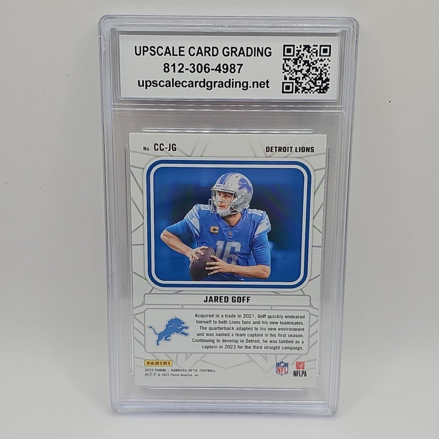 2023 Panini Optic Football Jared Goff #CC-JG Captain In Charge Graded 9 Lions