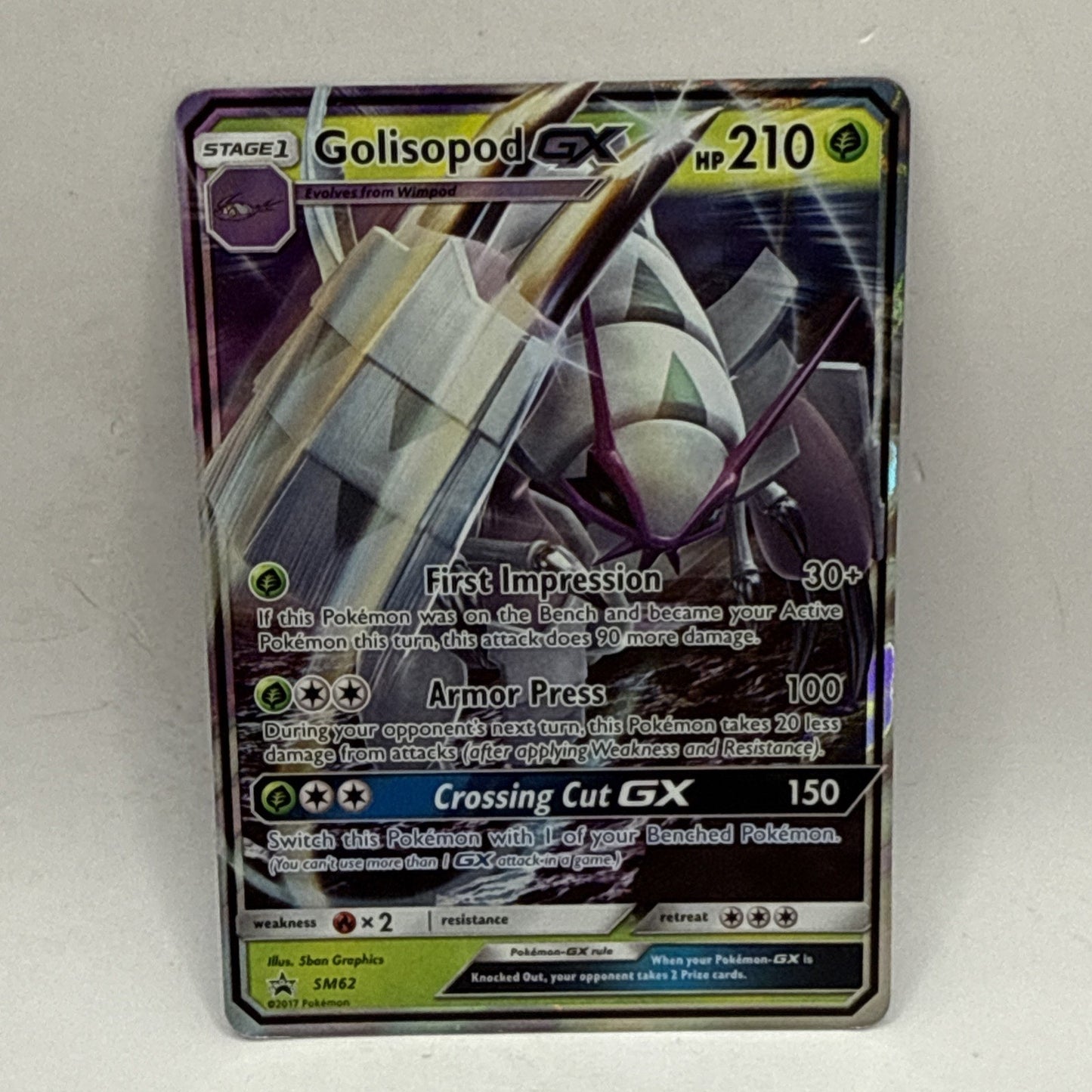 Pokémon TCG Golisopod-GX Sun & Moon SM62 Holo Promo MP Collectible Card
