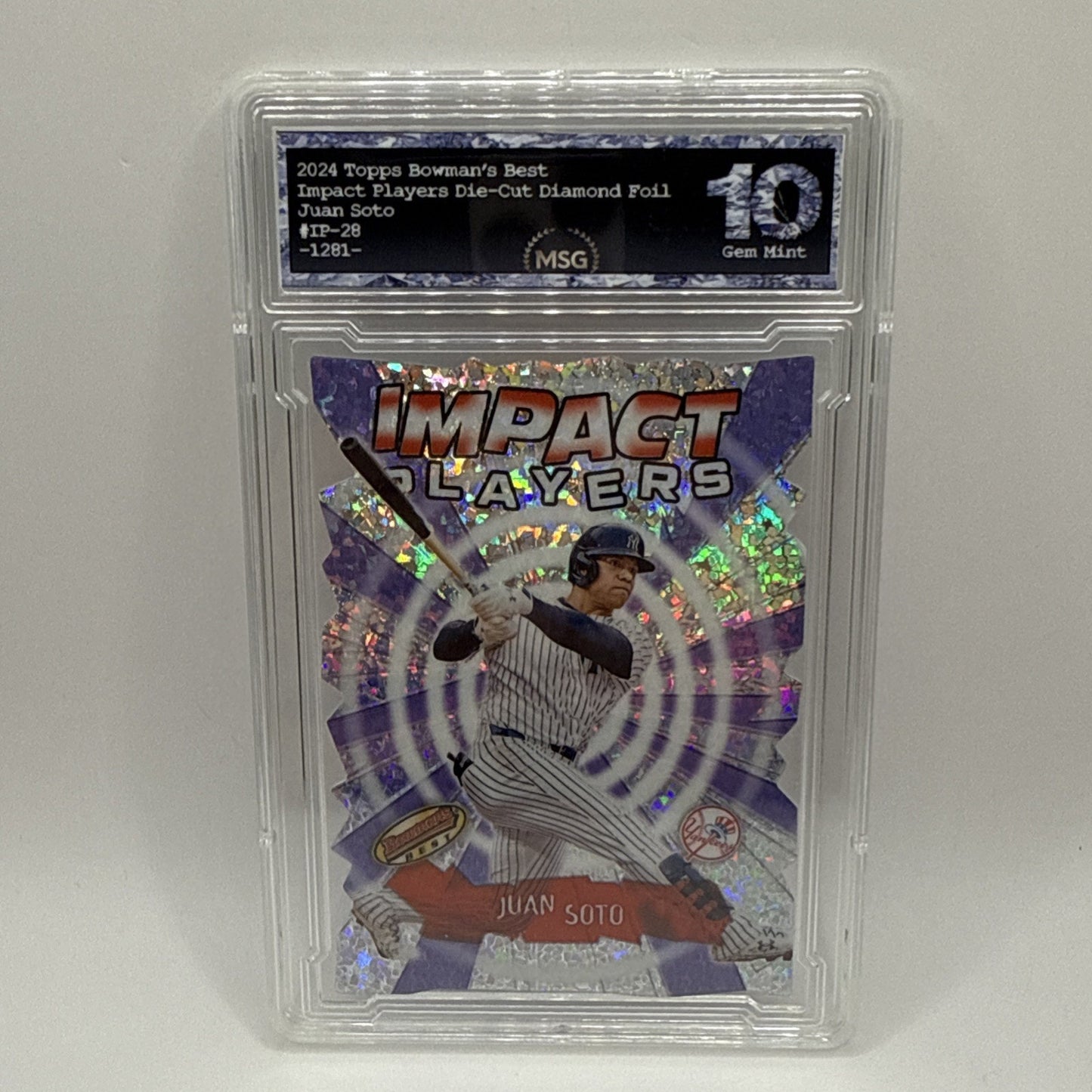 2024 Bowman’s Best Impact Players Juan Soto Mini Diamond Refractor Graded 10