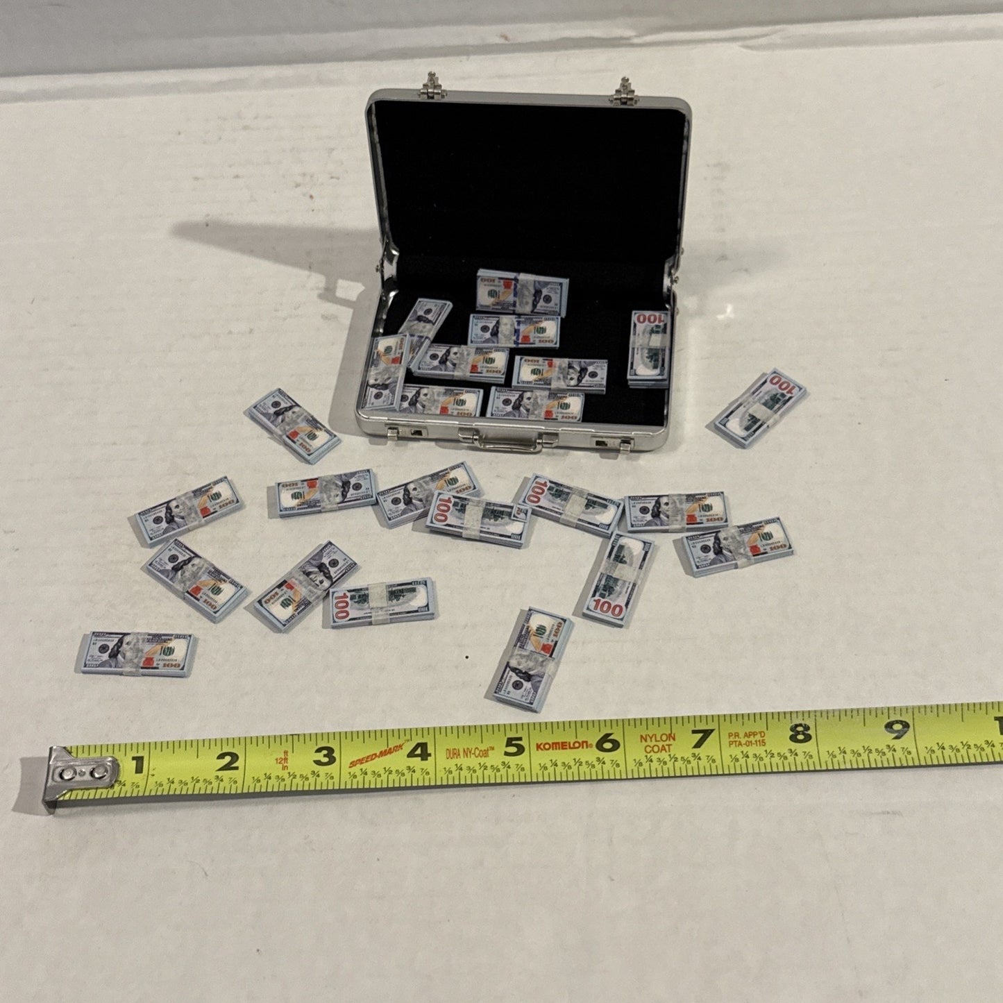 Lot Of Toy Action Figure Play Money & Briefcase - Mini Accessories