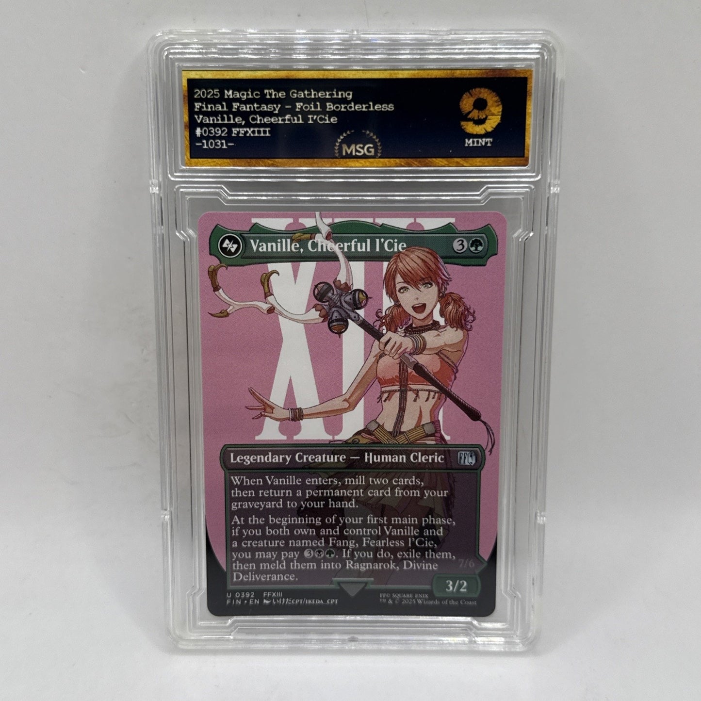 Vanille, Cheerful l'Cie and Fang, Fearless I'cie Borderless FFXIII MTG Graded 9