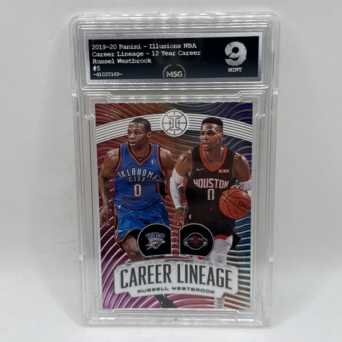 2019-20 Illusions Russell Westbrook Career Lineage #5 Thunder Rockets Graded 9