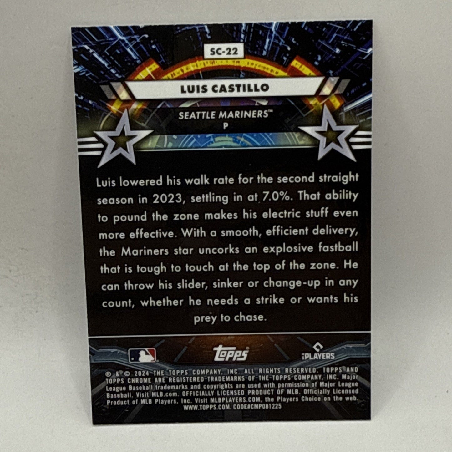 2024 Topps Cosmic Chrome Star Command SC-22 Luis Castillo, Seattle Mariners