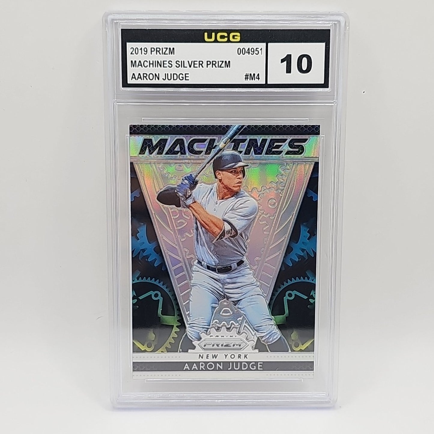 Aaron Judge RARE MINT SILVER REFRACTOR MACHINES EMBOSSED PANINI PRIZM Graded 10