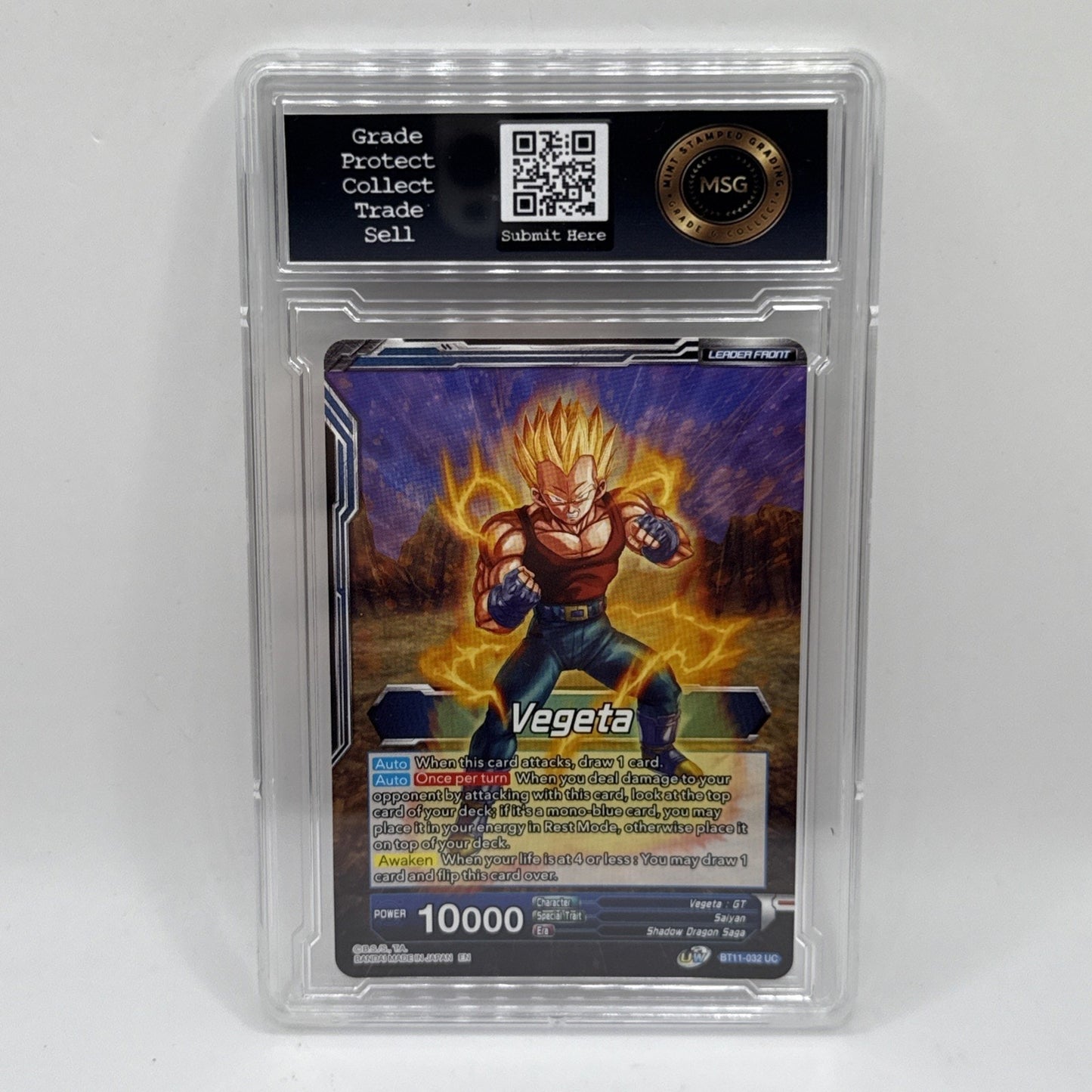 SS4 VEGETA Ultimate Evolution BT11-032 UC Dragon Ball Super Graded 10 Gem Mint