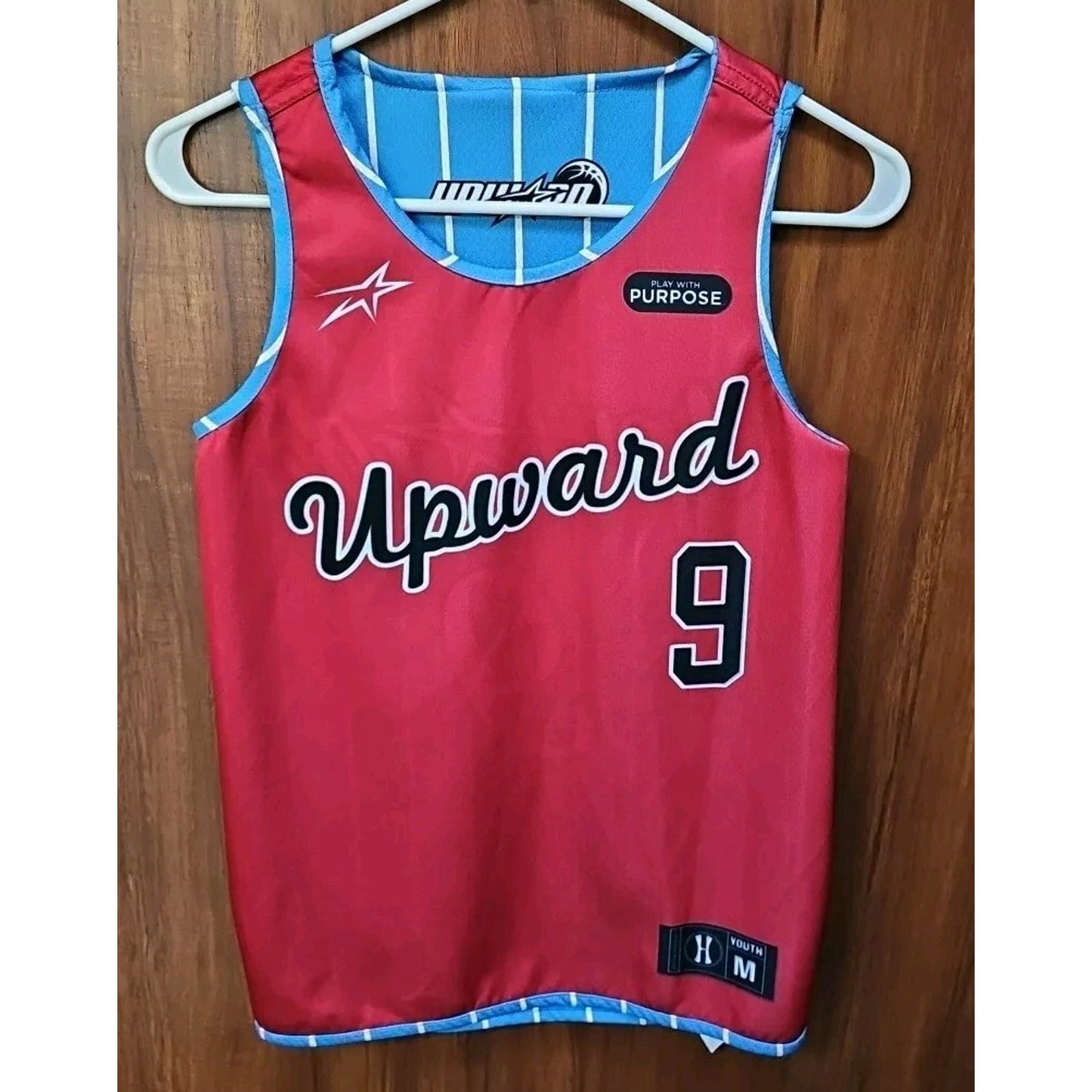 Reversible Upwards Play With Purpose Jersey Youth Medium #9 Basketball Jersey