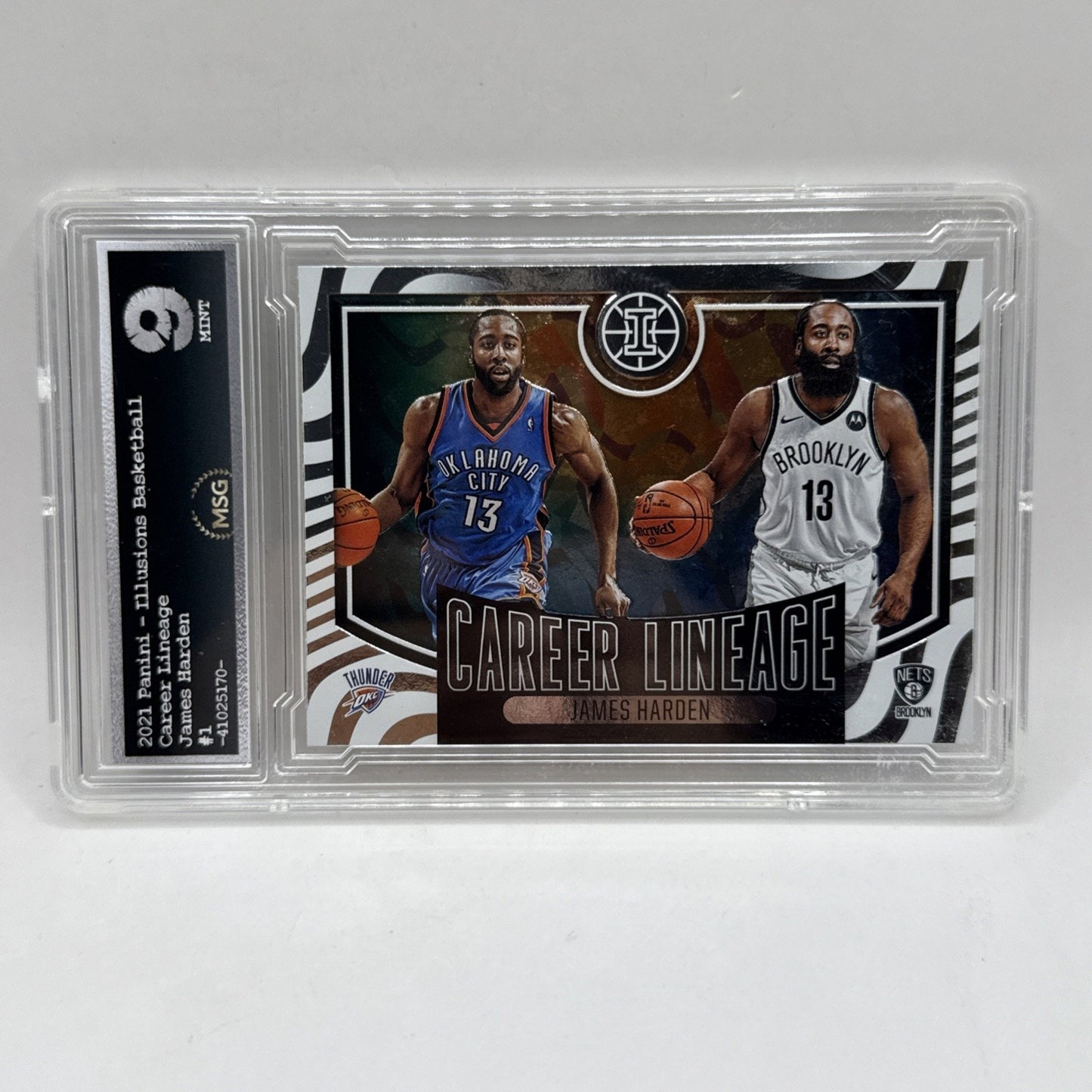 2020-21 Panini Illusions - Career Lineage #1 James Harden Graded 9 NBA Card