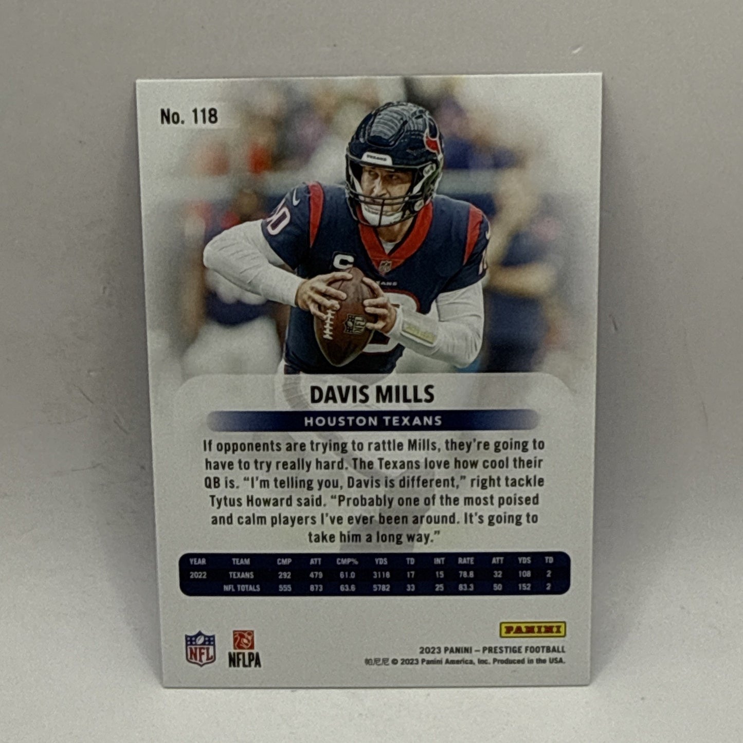 2023 Prestige Xtra Points Blue /299 Davis Mills #118 Houston Texans