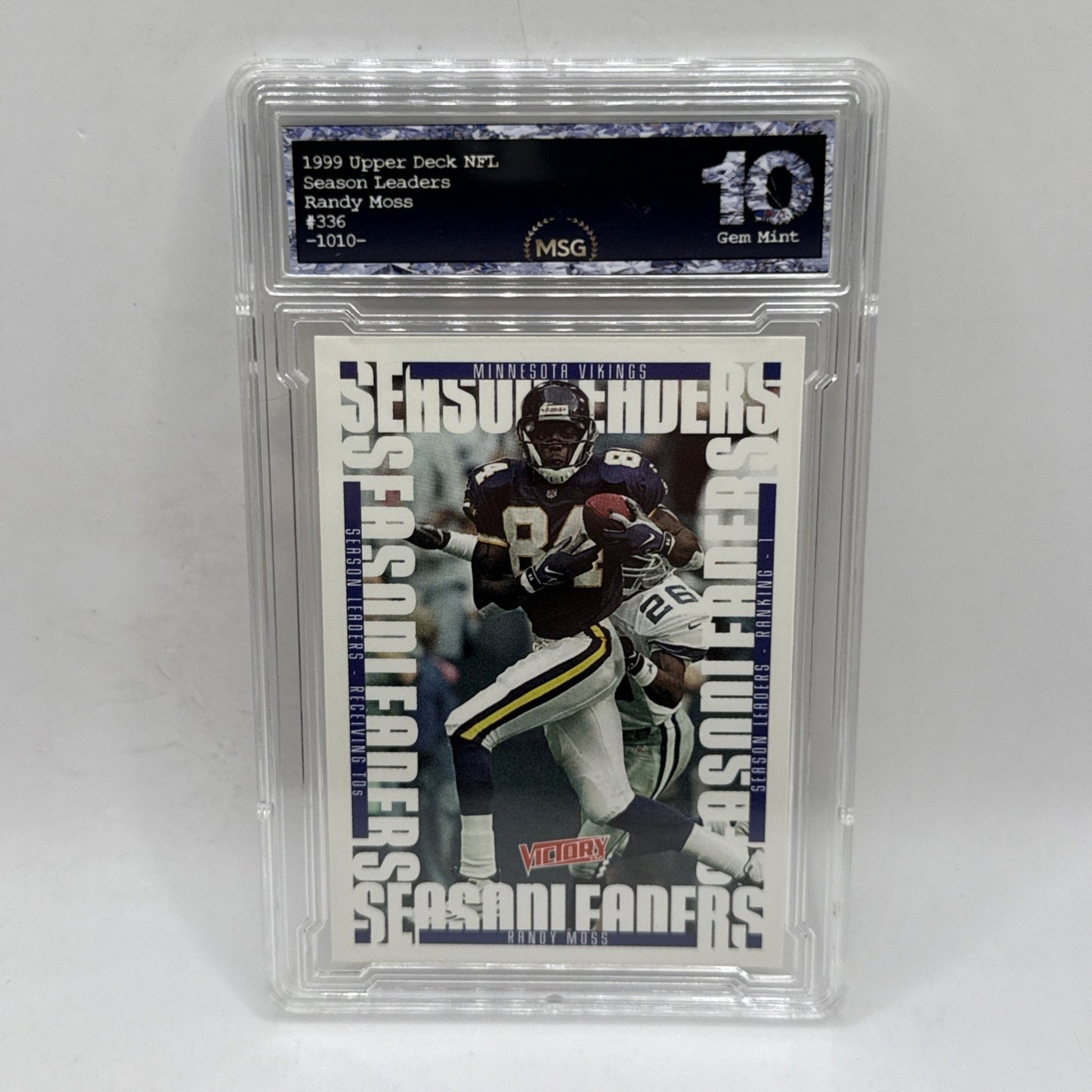 1999 Upper Deck Victory - Season Leaders Randy Moss #336 Graded 10 Gem Mint