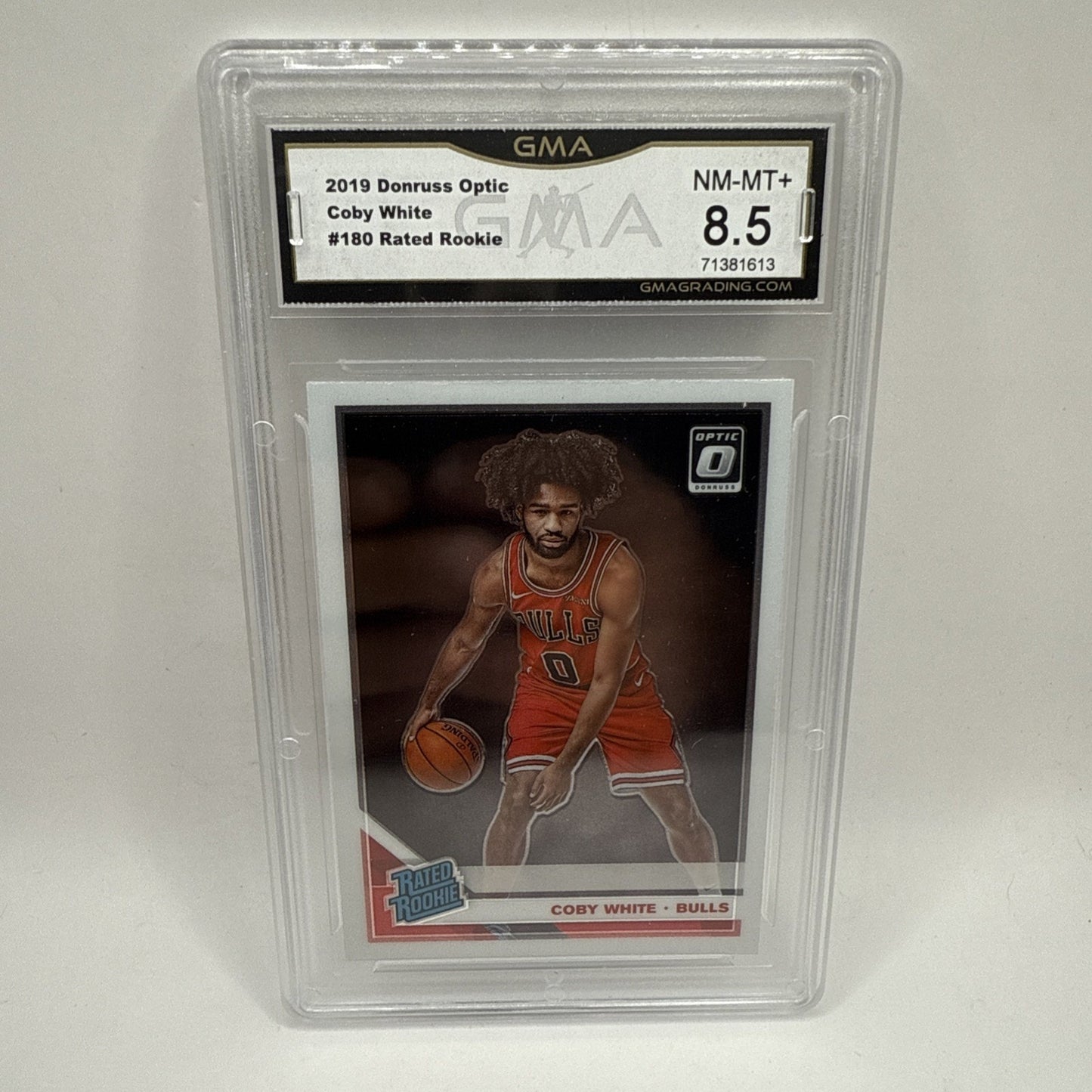 2019 Panini Donruss Optic Coby White (RC) NBA Chicago BULLS Graded 8.5